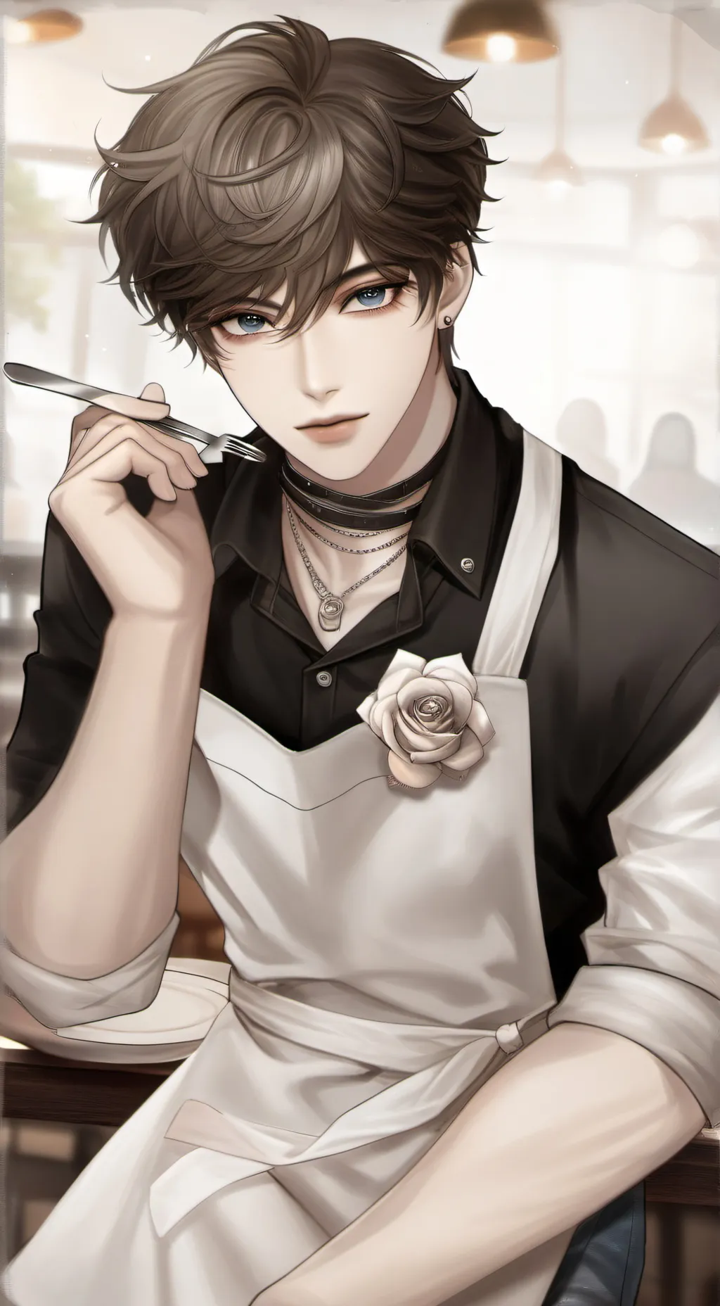 ai character: Ashton White background