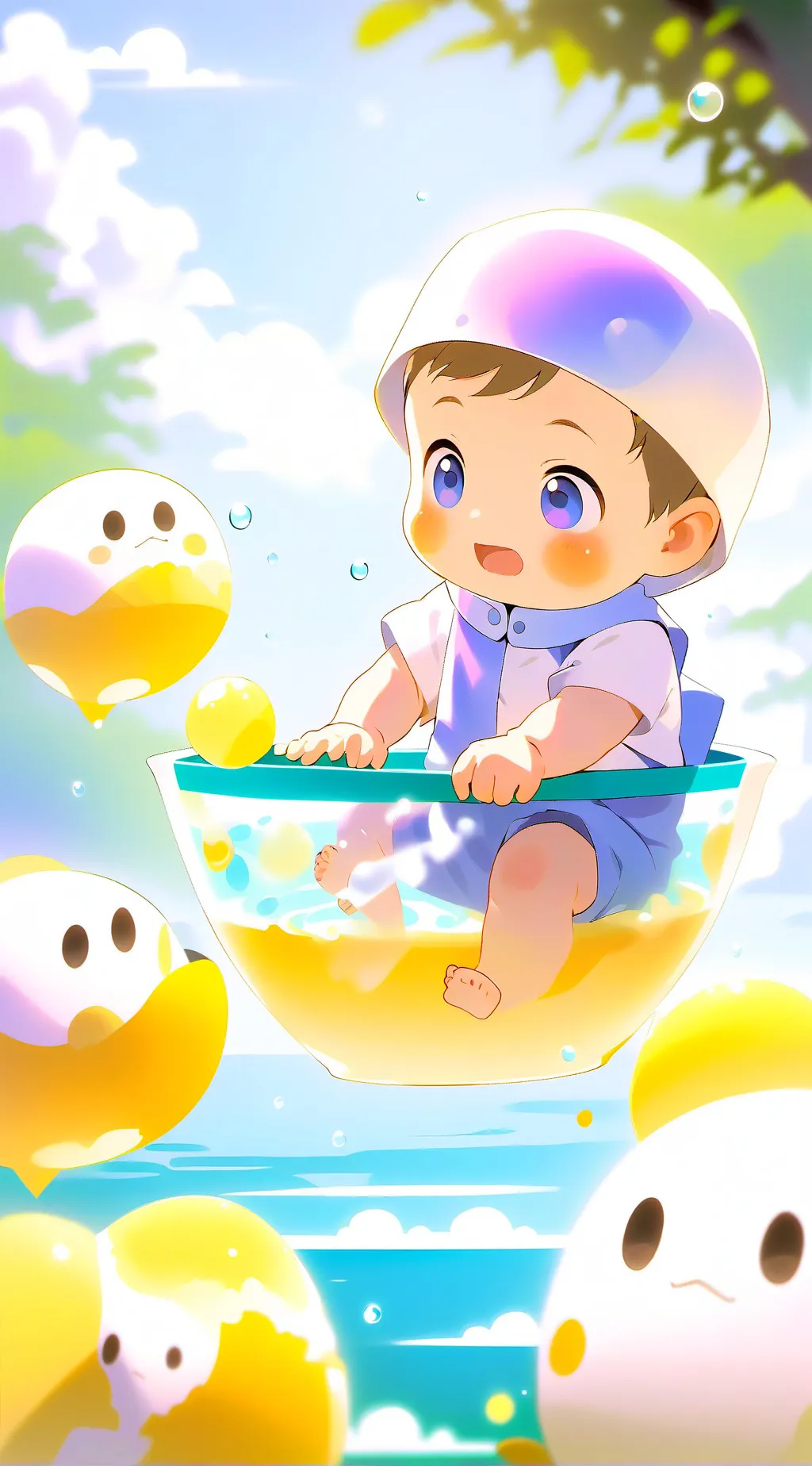 ai character: a baby  background