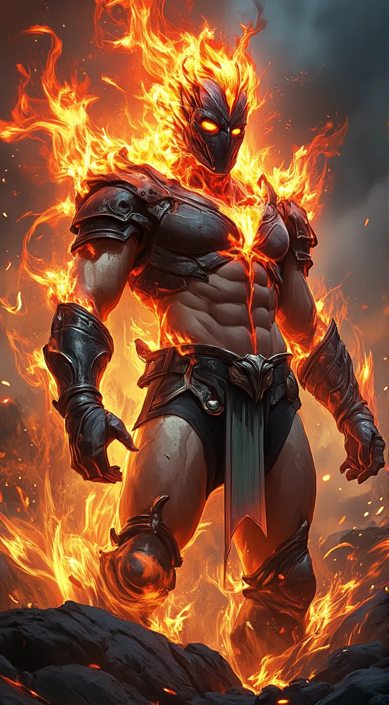 ai character: Fire God Noltano background