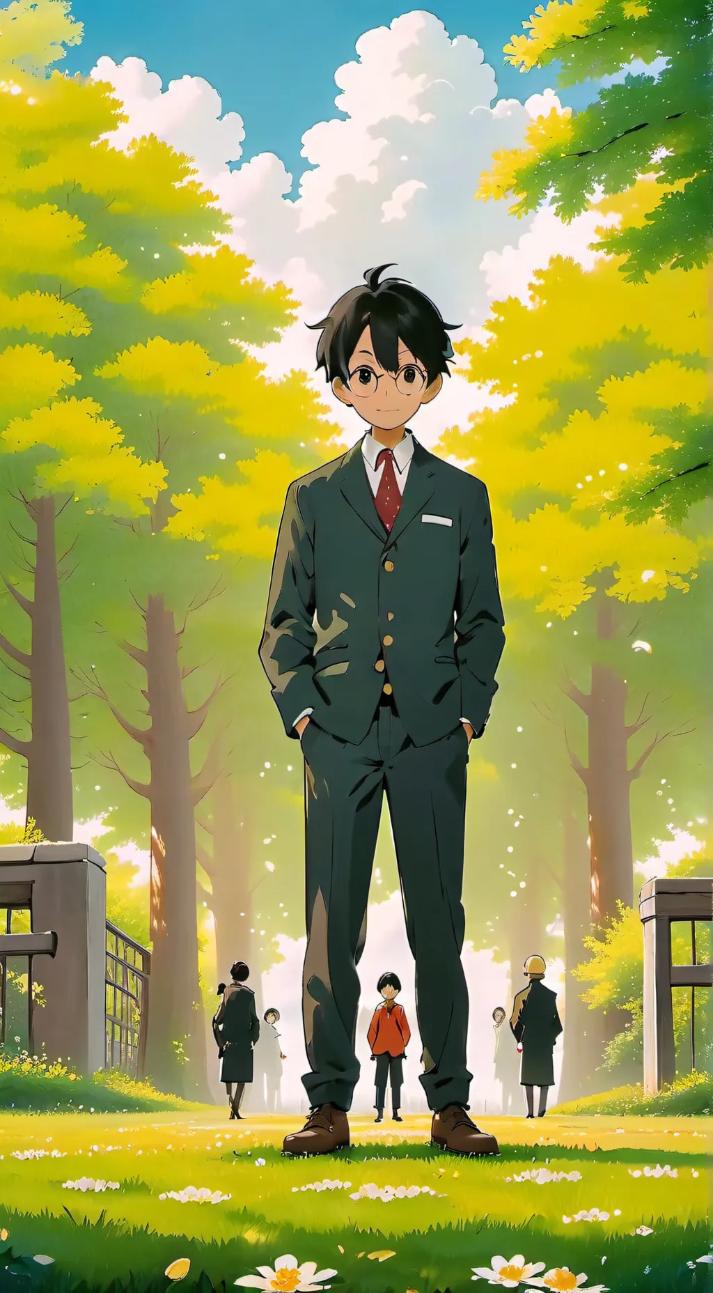 ai character: school fight background