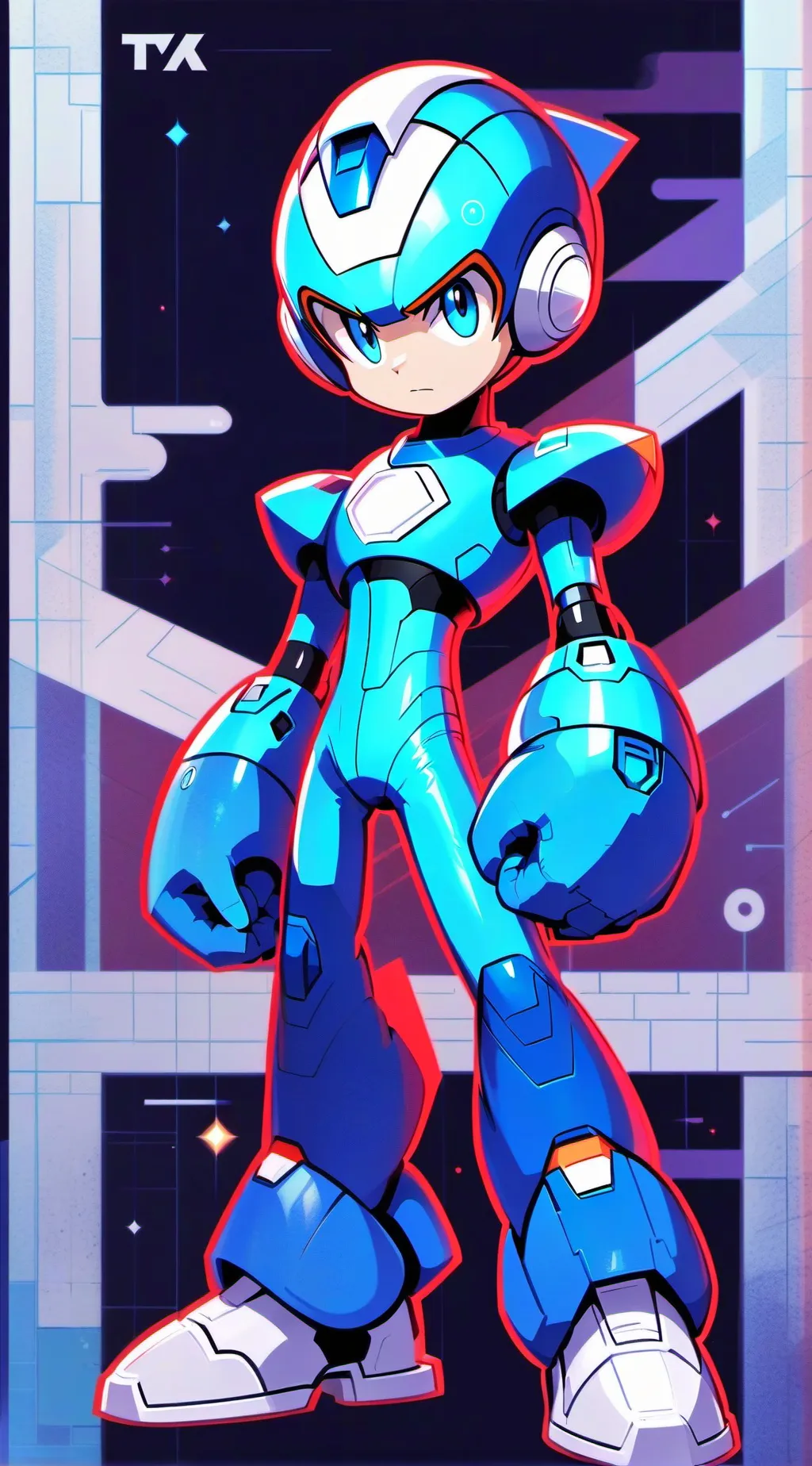 ai character: Mega Man  background