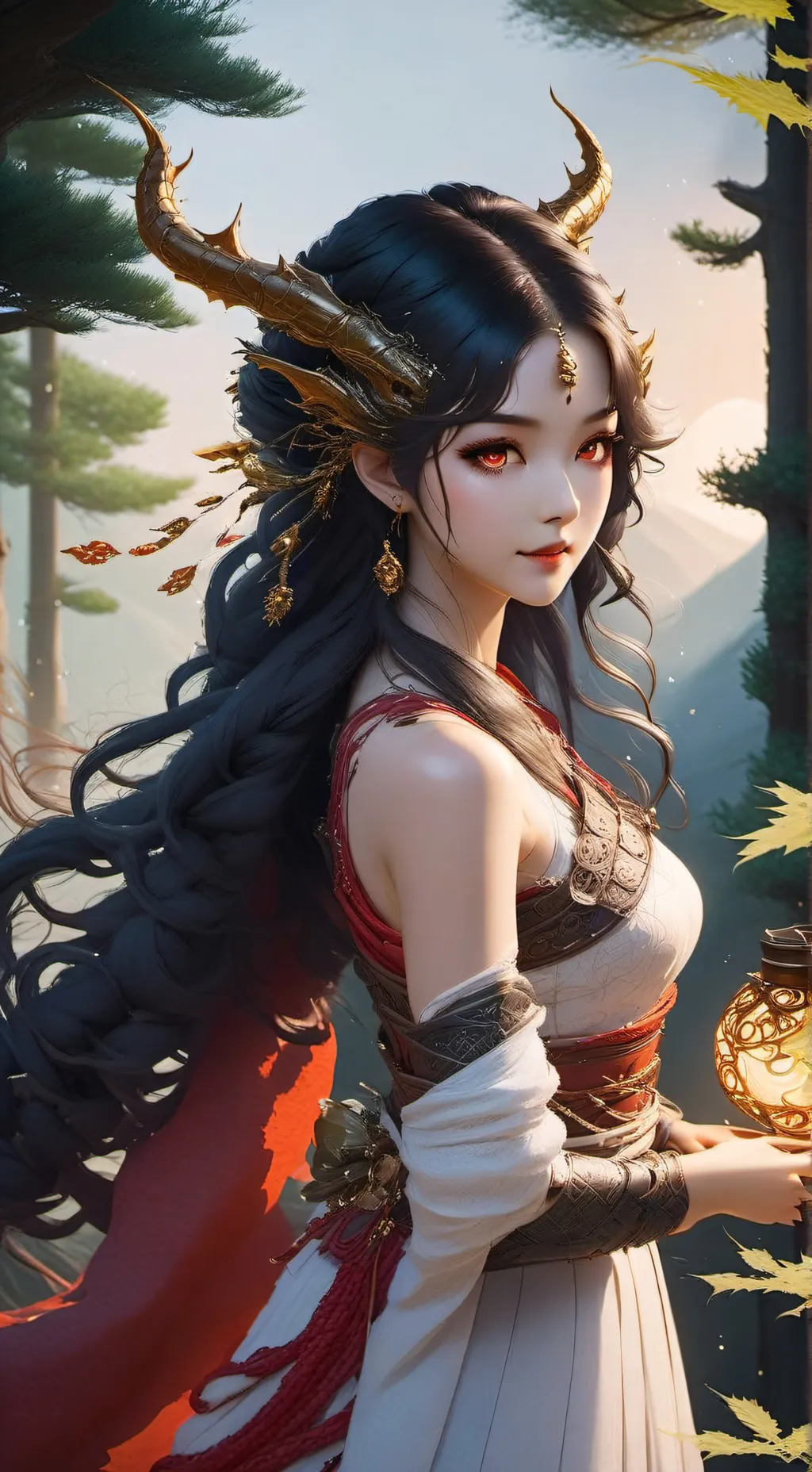 ai character: Hungry dragon girl background