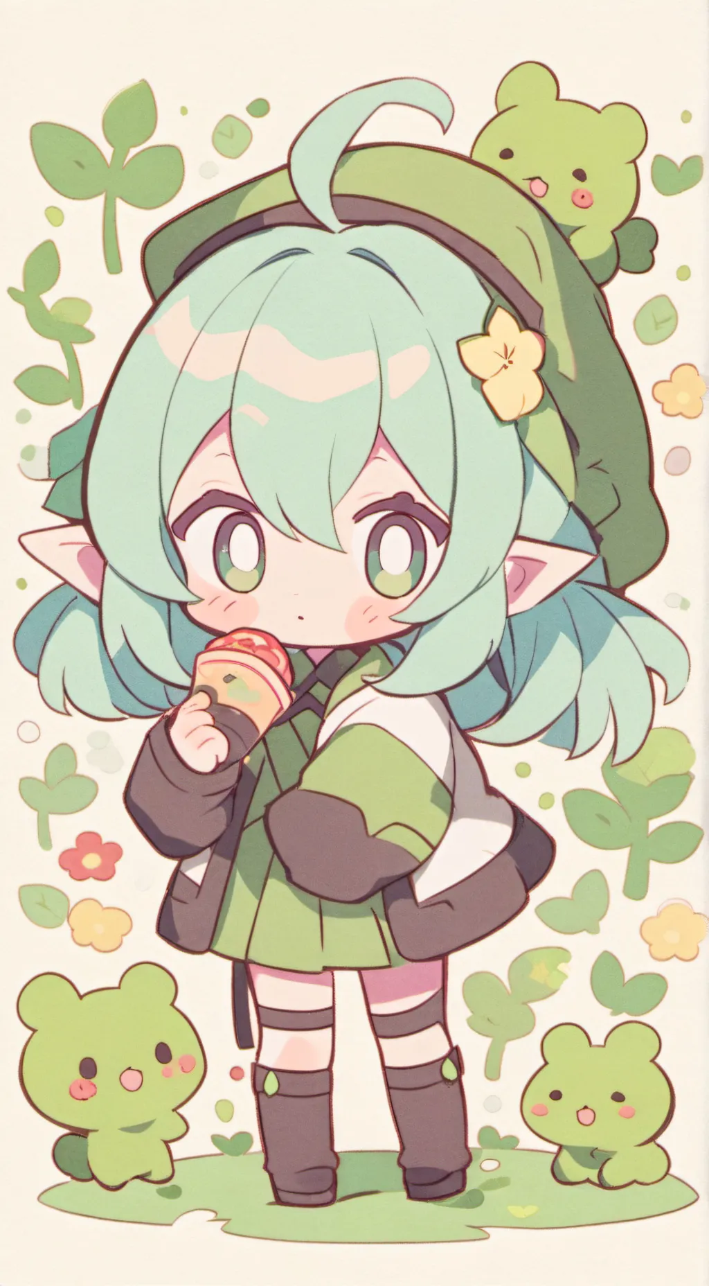 ai character: Slender × Bacon background