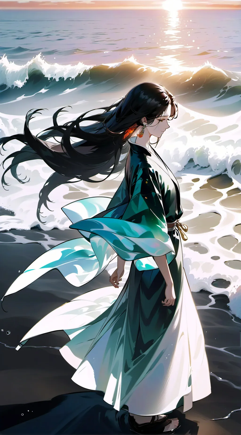 ai character: valentina and wild background