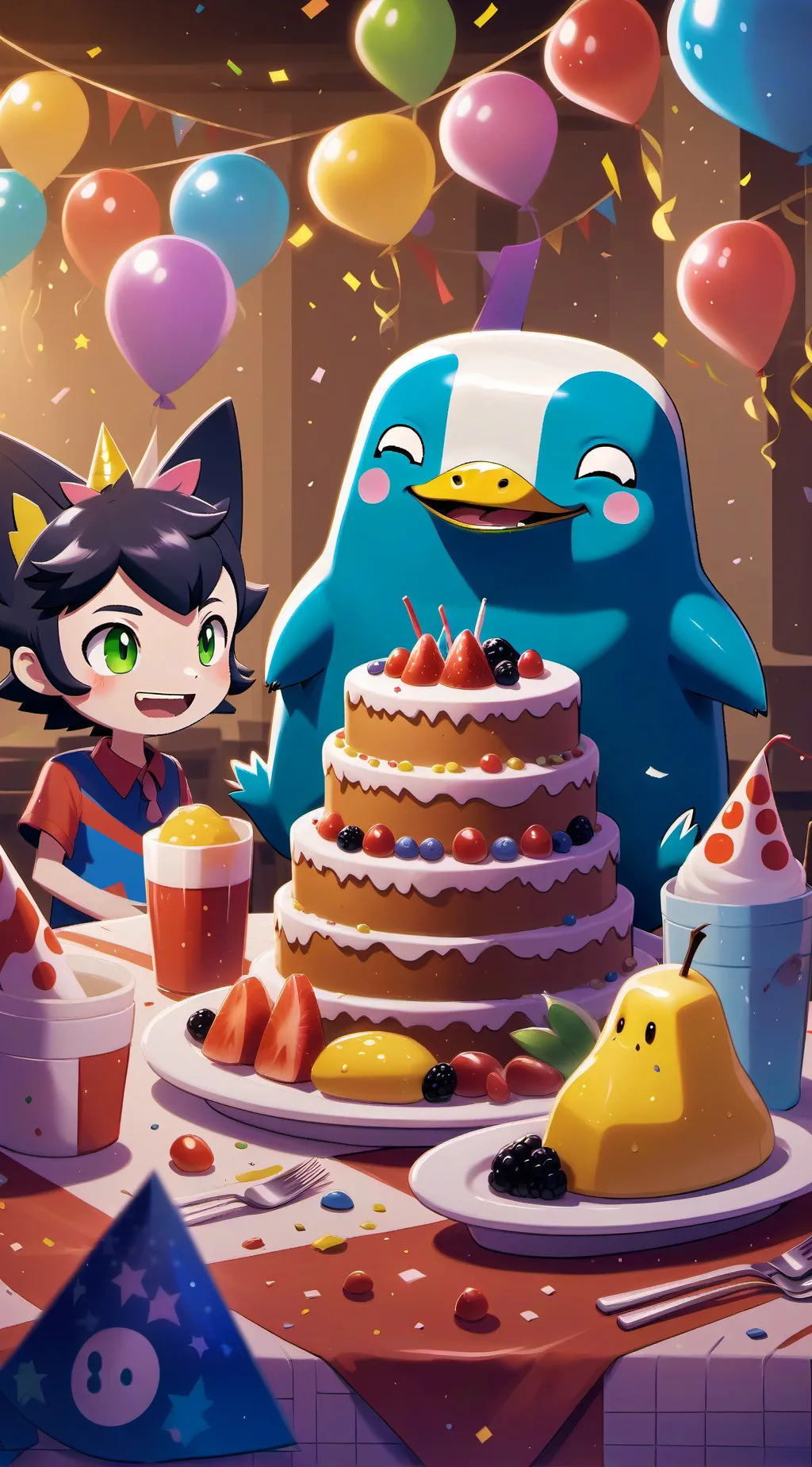 ai character: Kny happy 1000 ppl background