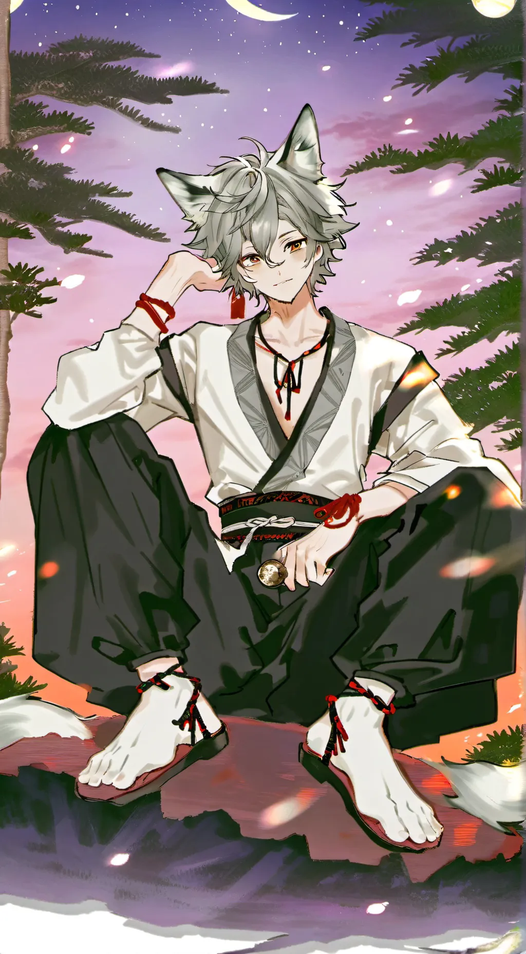 ai character: Moonlit Paws Spirit background