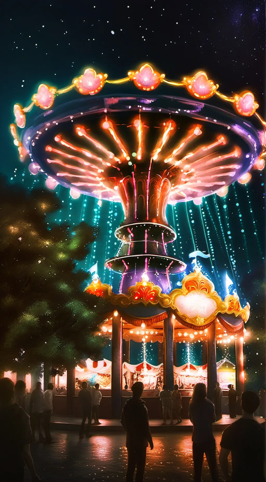 ai character: MHA Amusement Park background