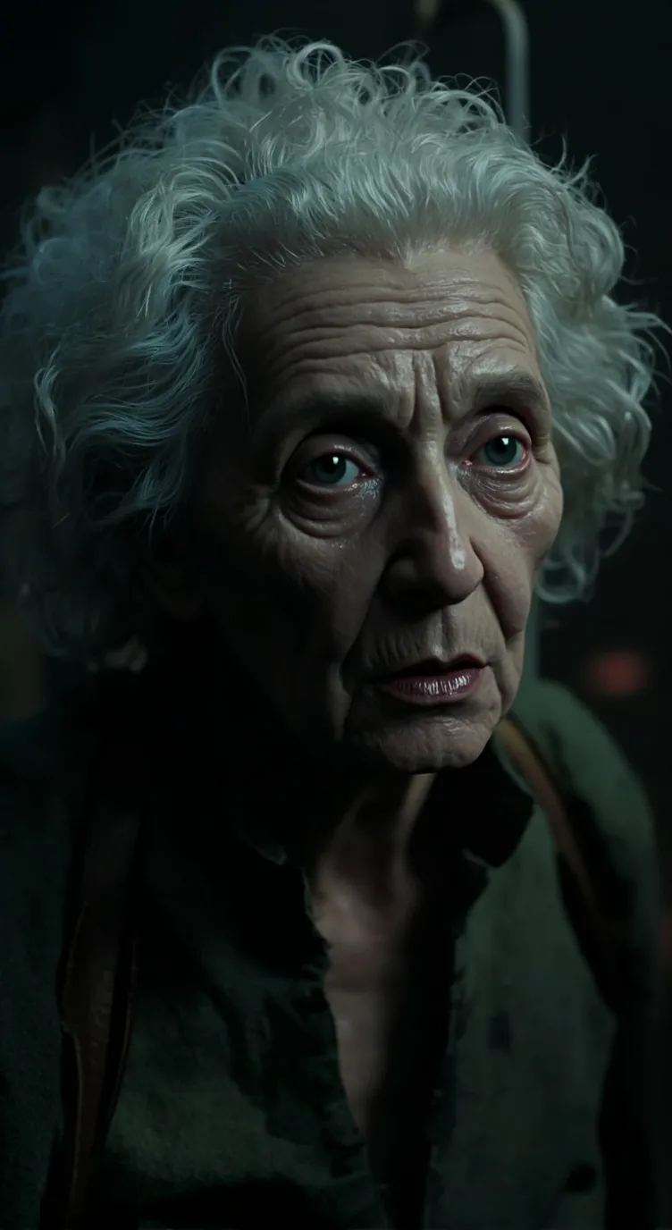 ai character: Old woman Janet  background