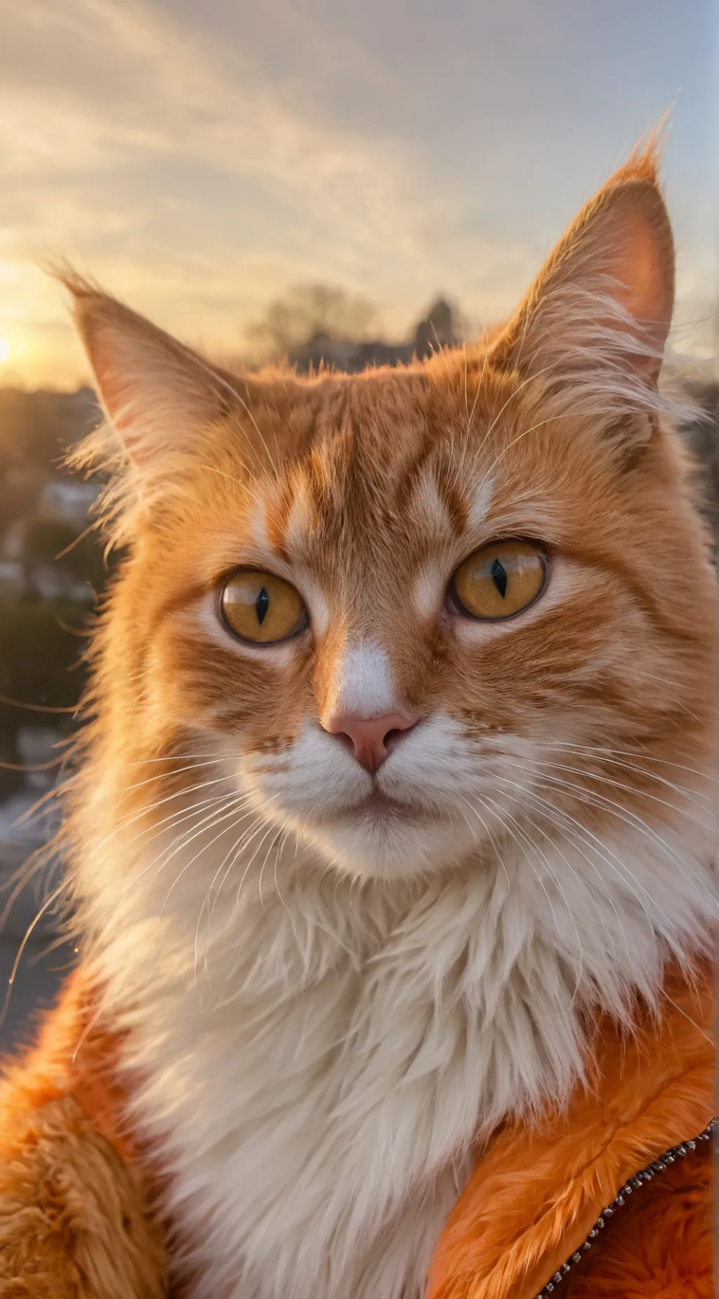 ai character: Orange Lightning background