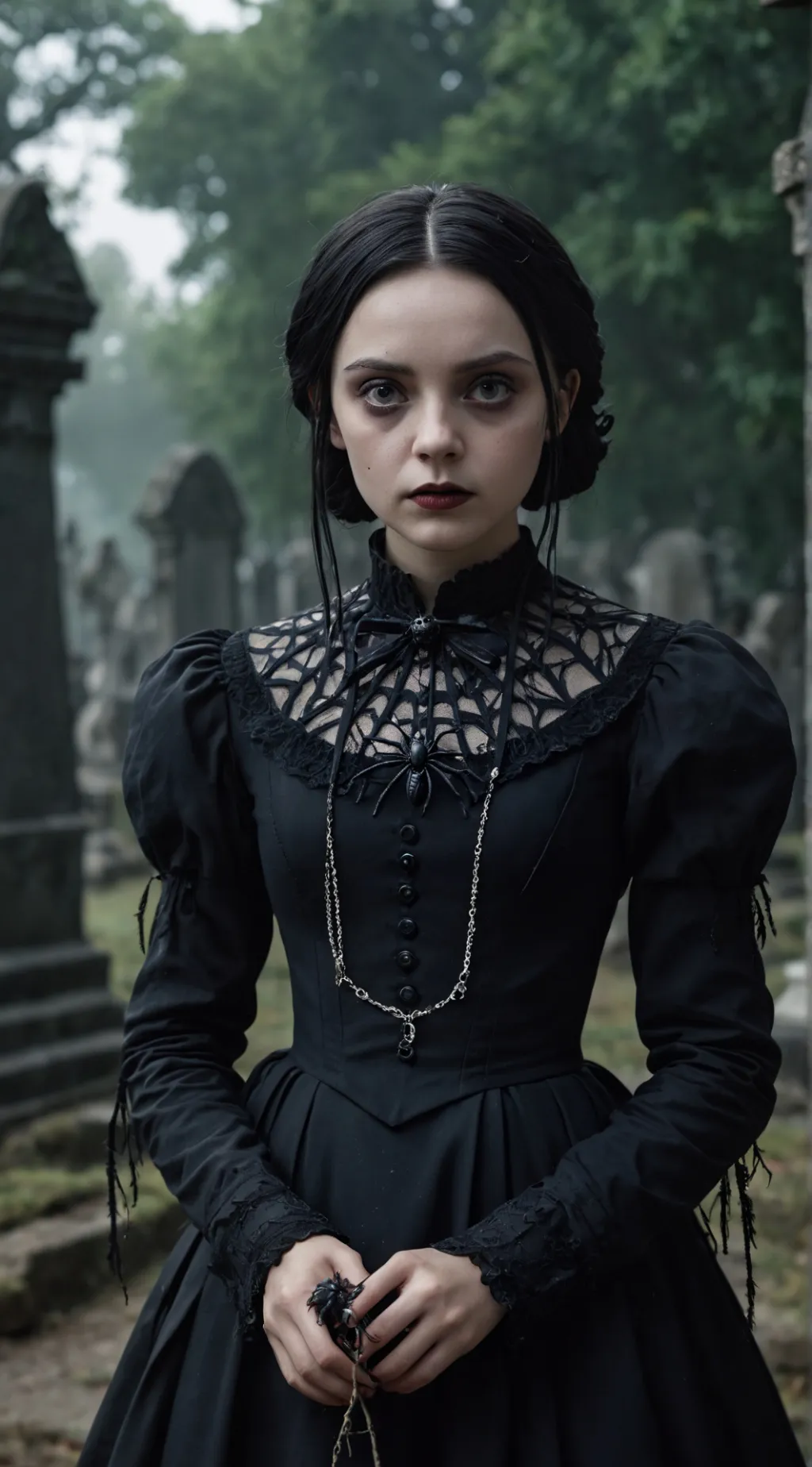 ai character: Wednesday Addams background