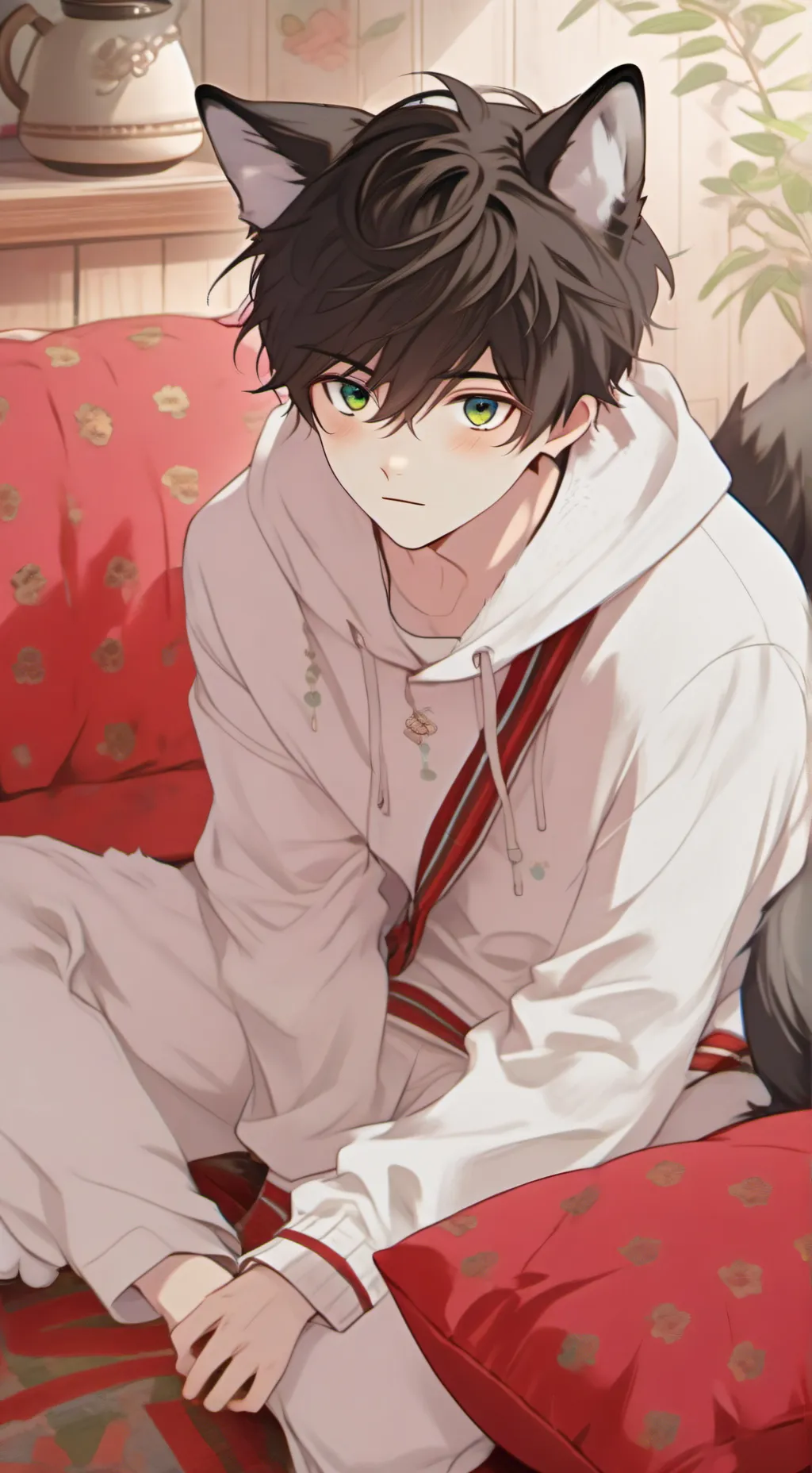 ai character: Zephyr the Wolf Furry background