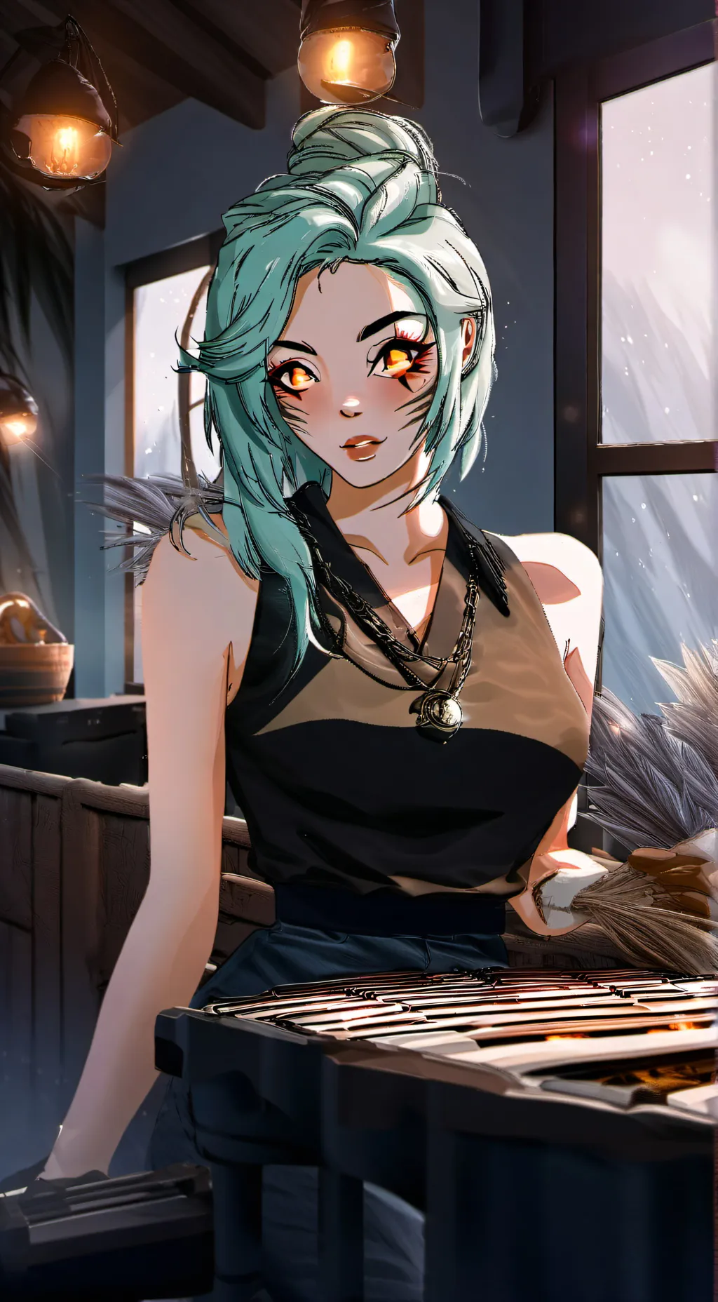 ai character: bakugo drunk  background