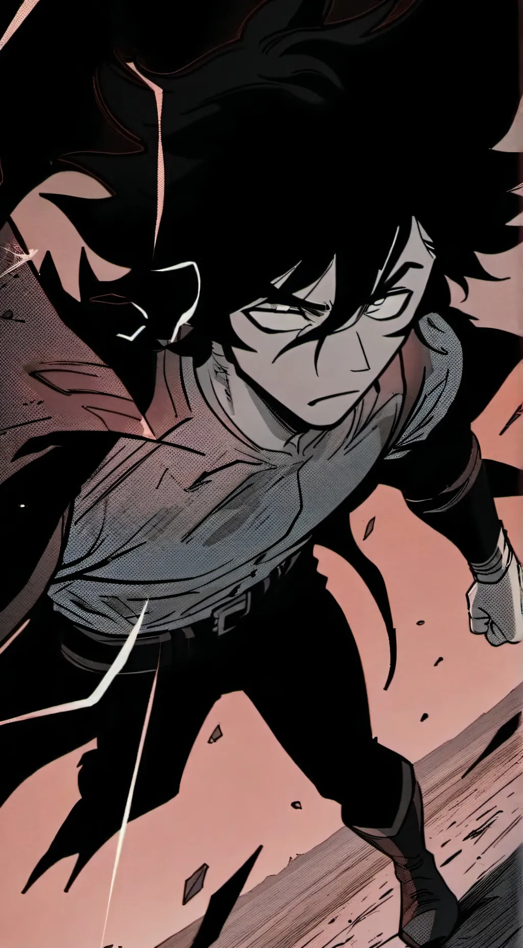 ai character: black an white background