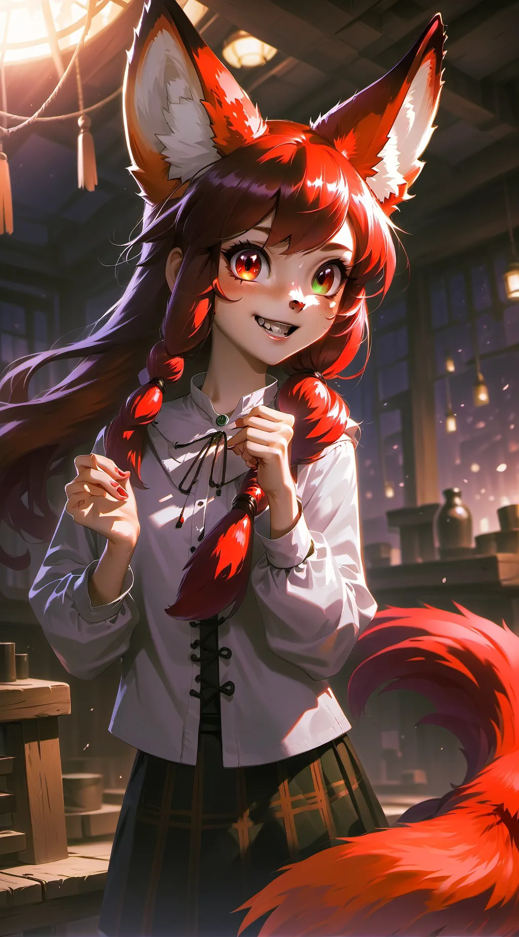 ai character: Red Fox Furry Spirit background