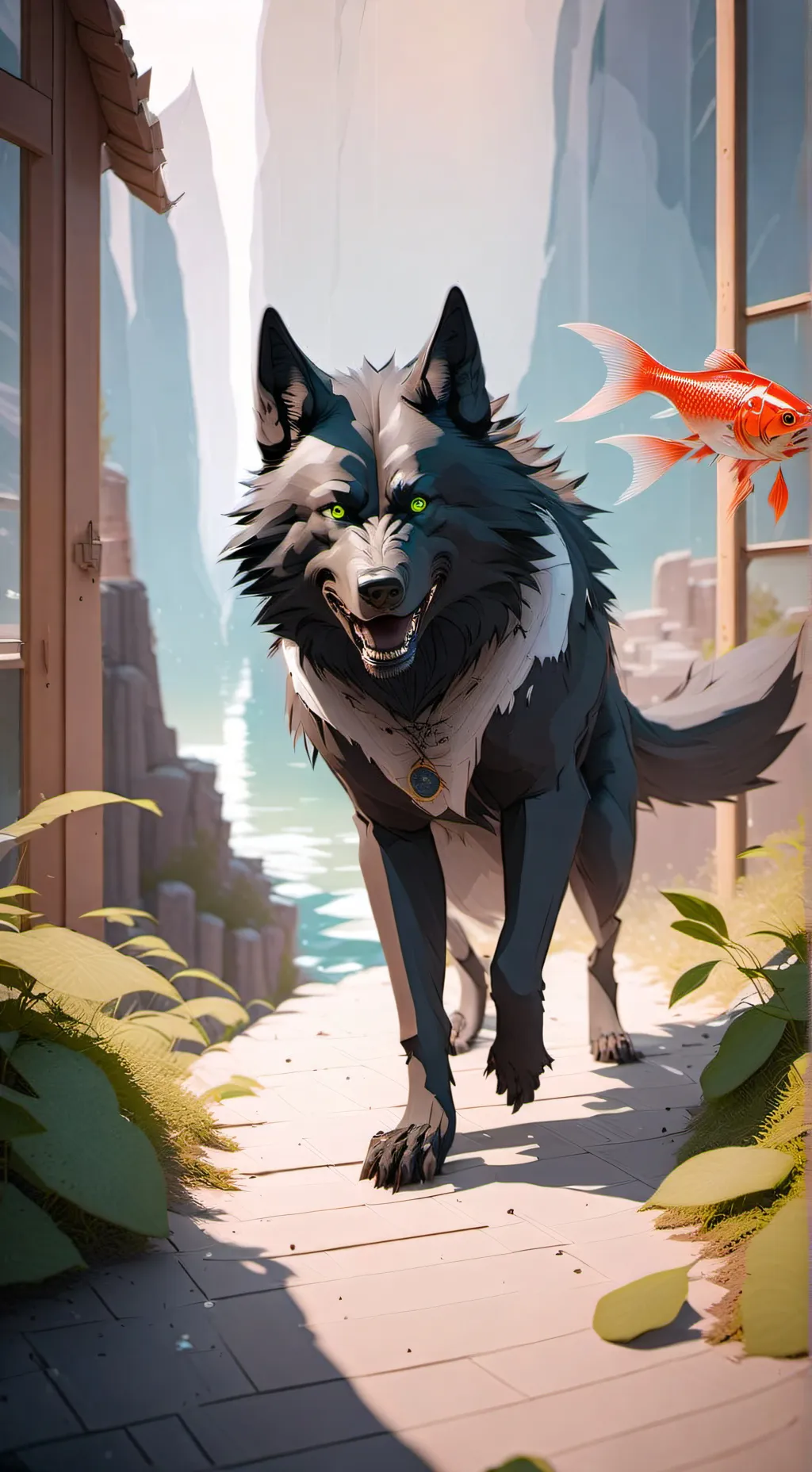 ai character: Your wolf  background