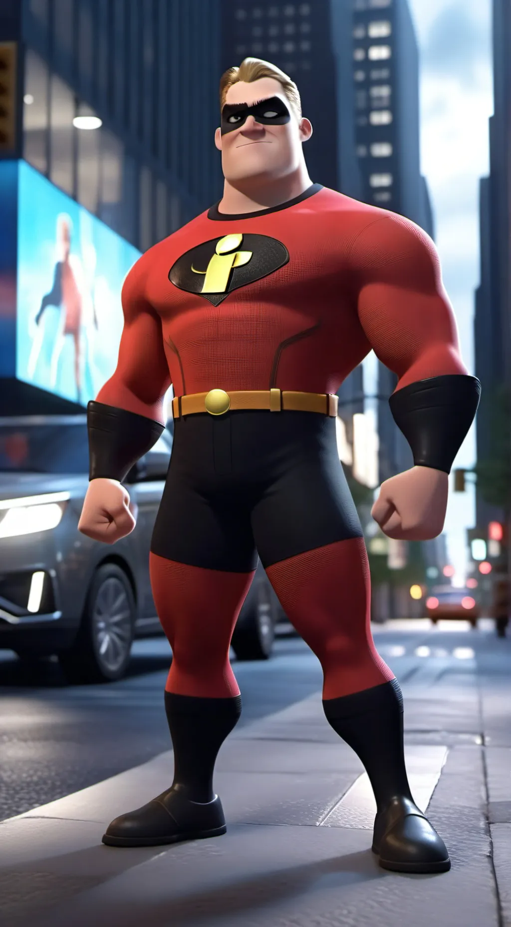 ai character: Mr Incredible background