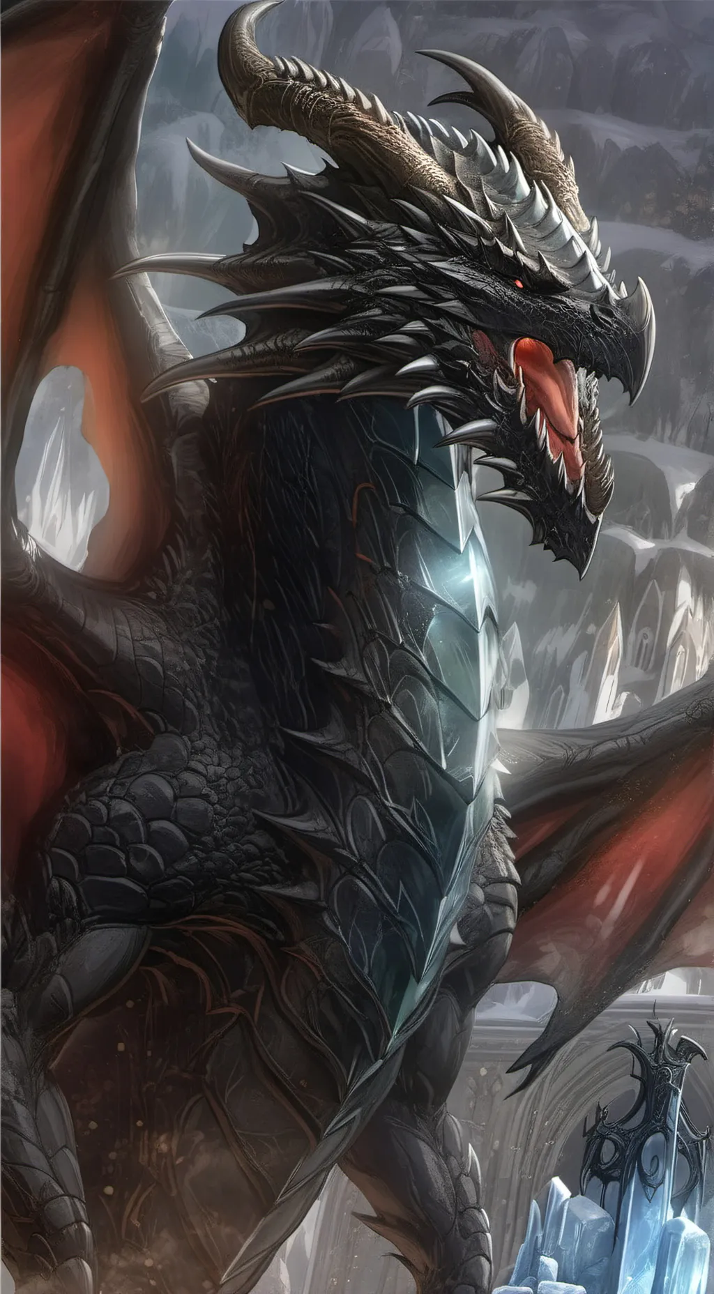 ai character: queen Frost background