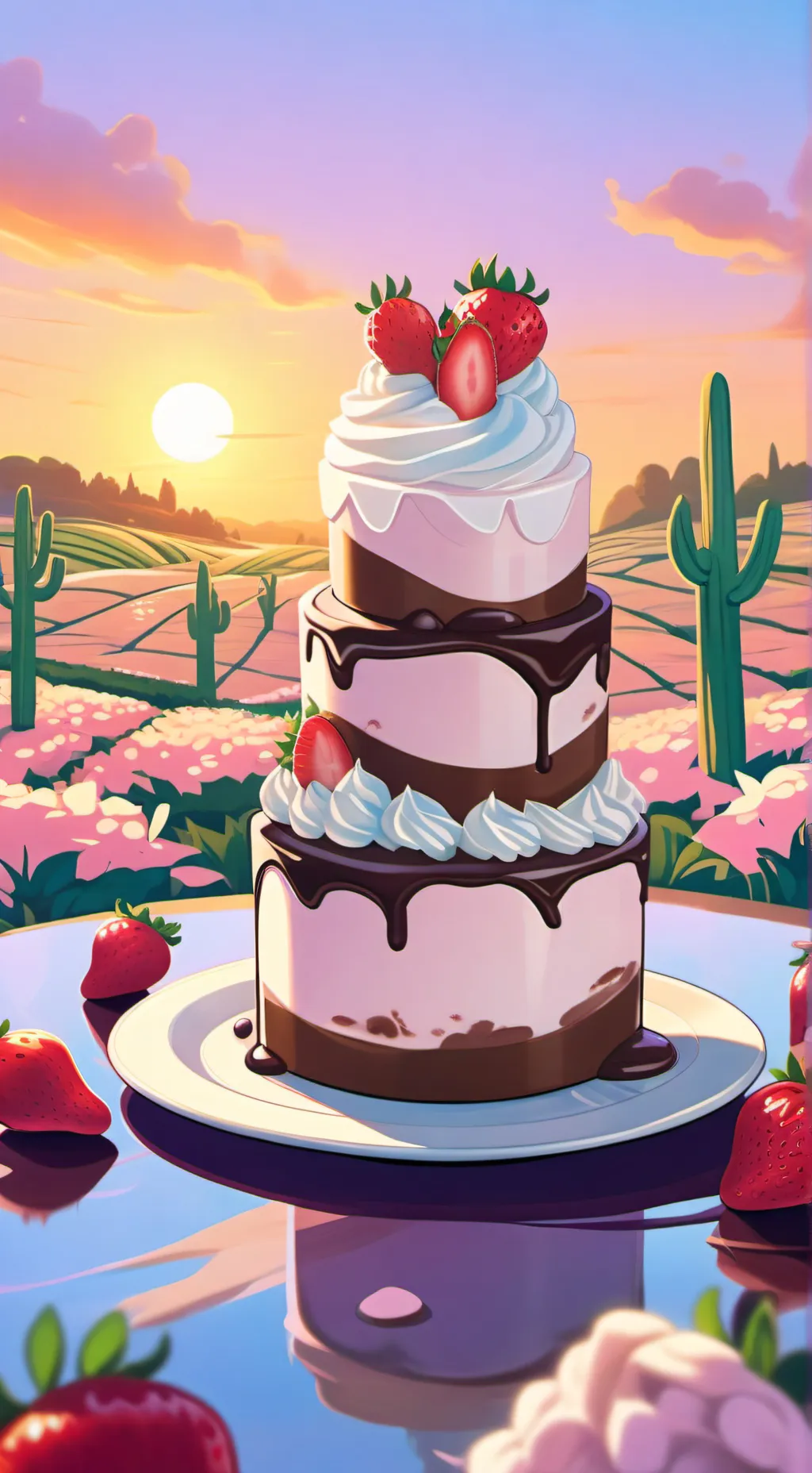 ai character: mundo de postres  background