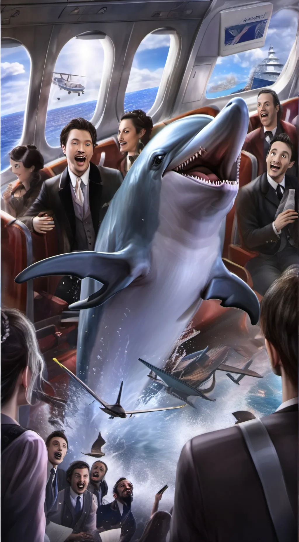 ai character: Dolphin on a plane background