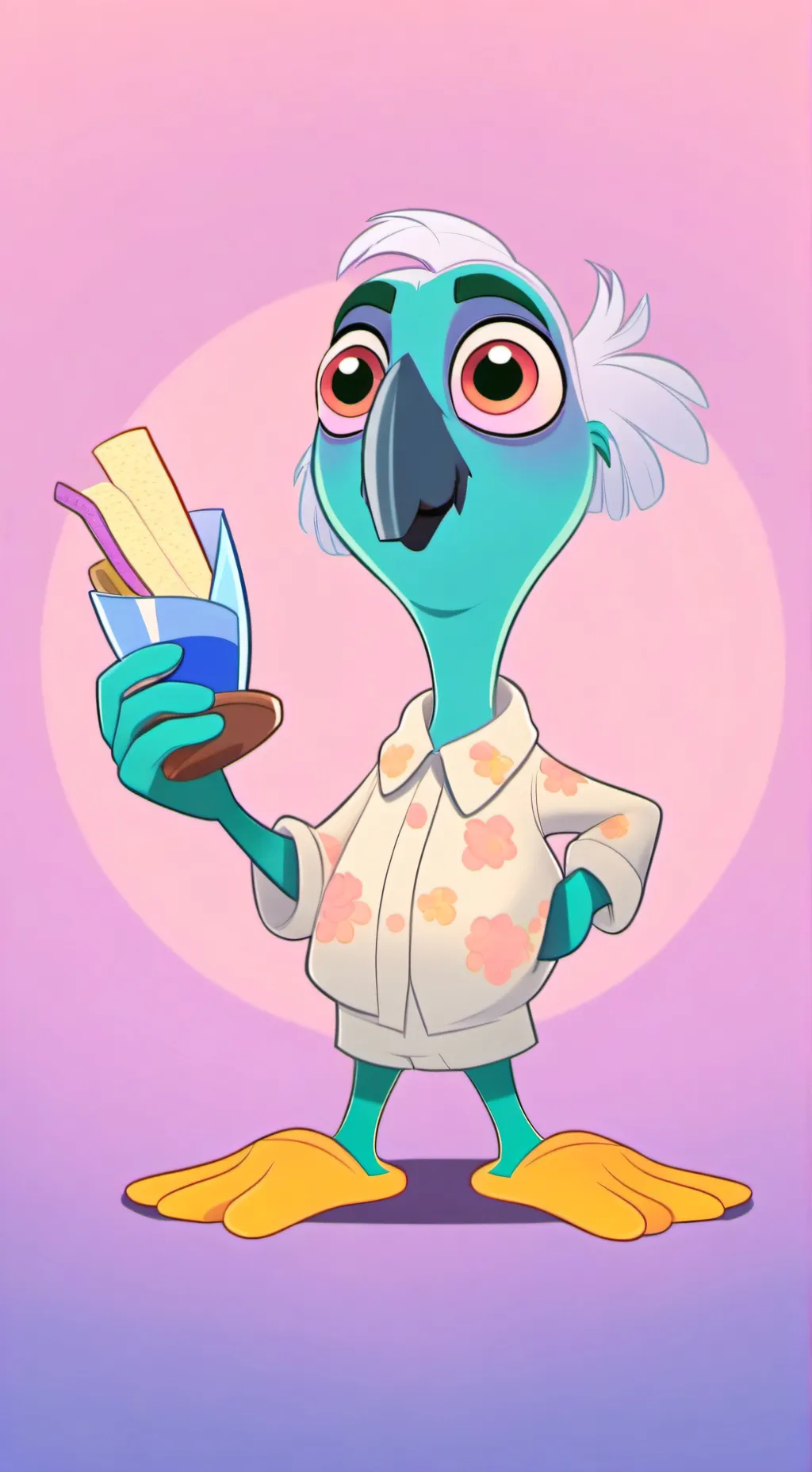 ai character: opila bird background