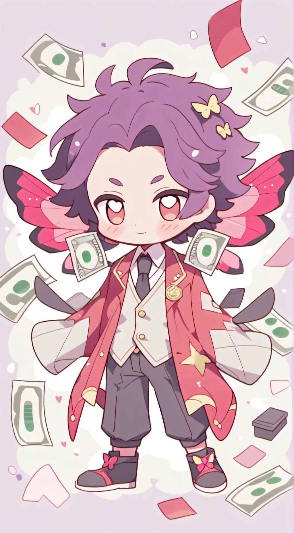 ai character: Staticmoth Card 💳👅 background