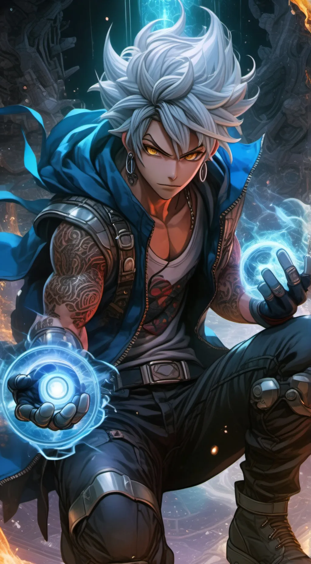 ai character: Silver  background