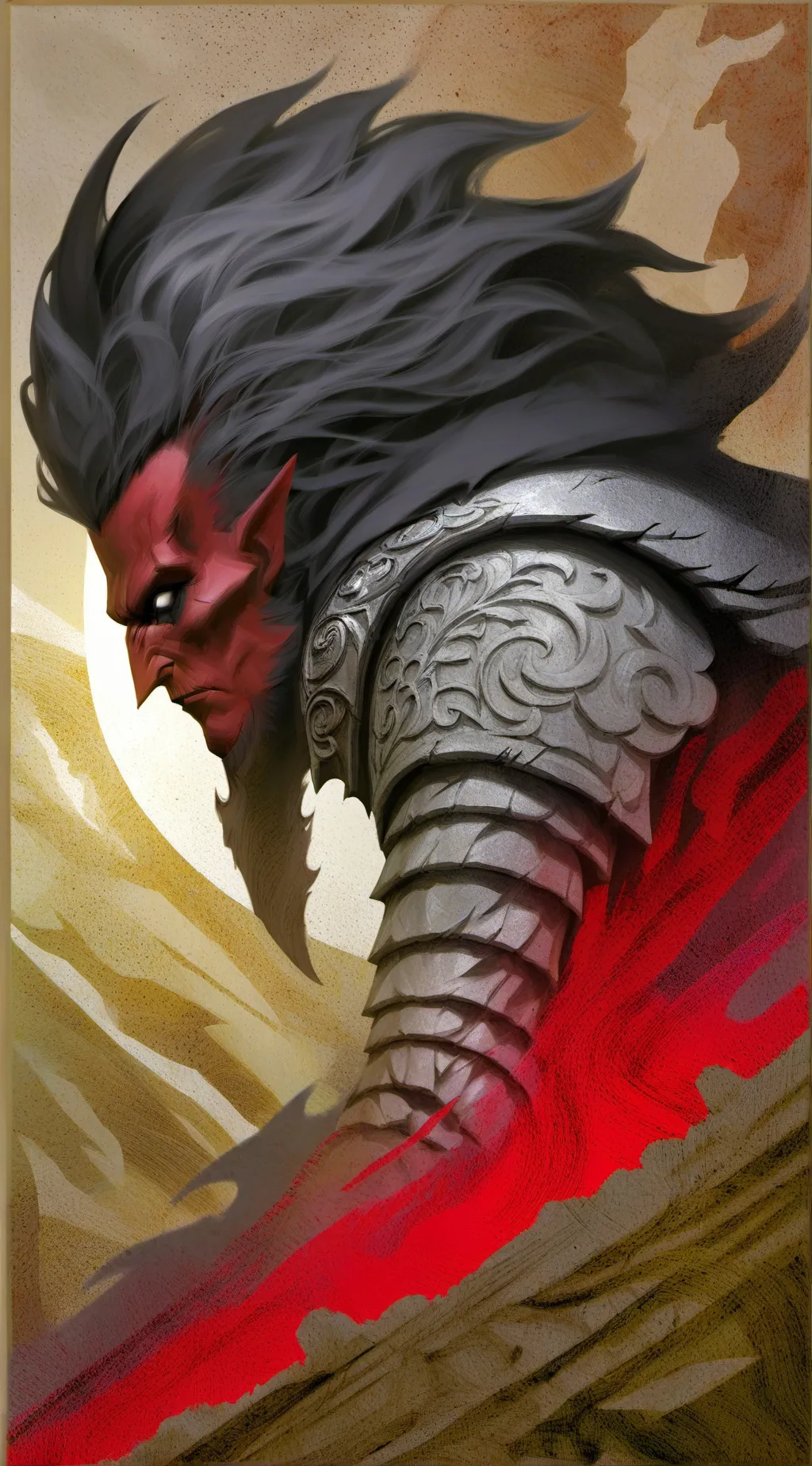 ai character: Red Shadow background