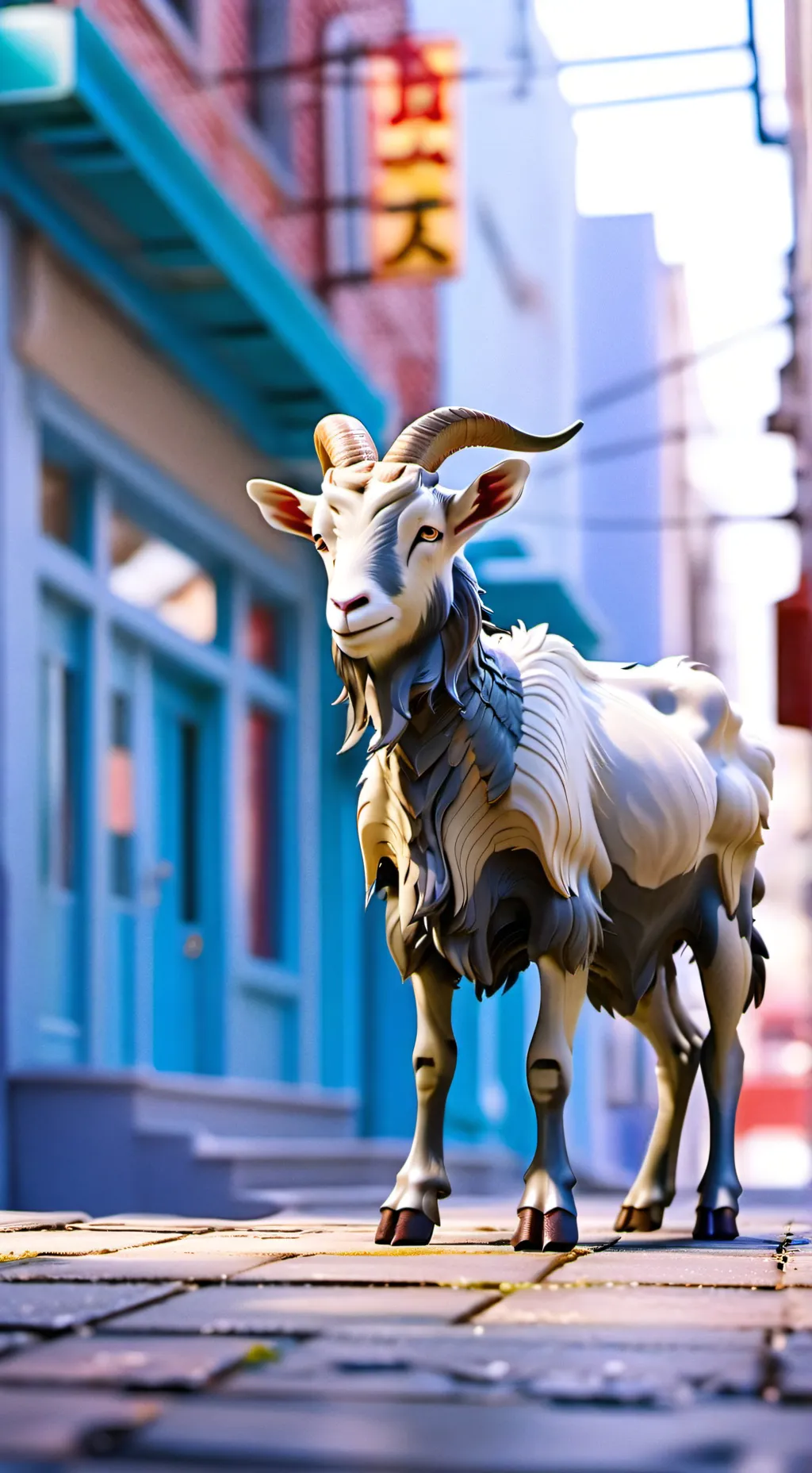 ai character: goat ville background