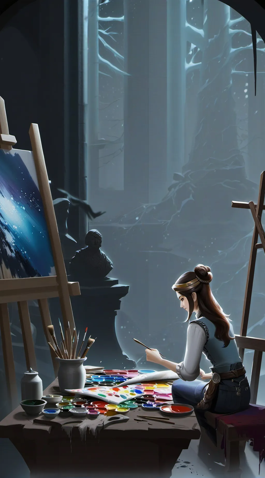 ai character: Female jevil background