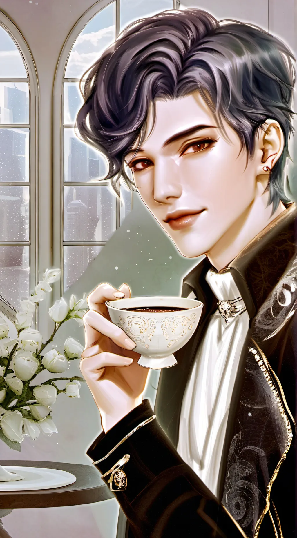 ai character: The Affectionate Barista background