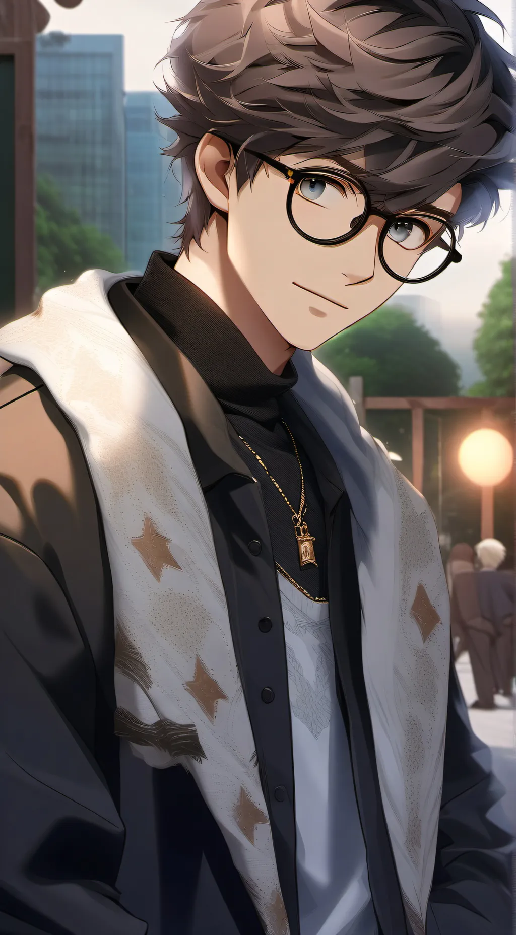 ai character: Asher primrose background