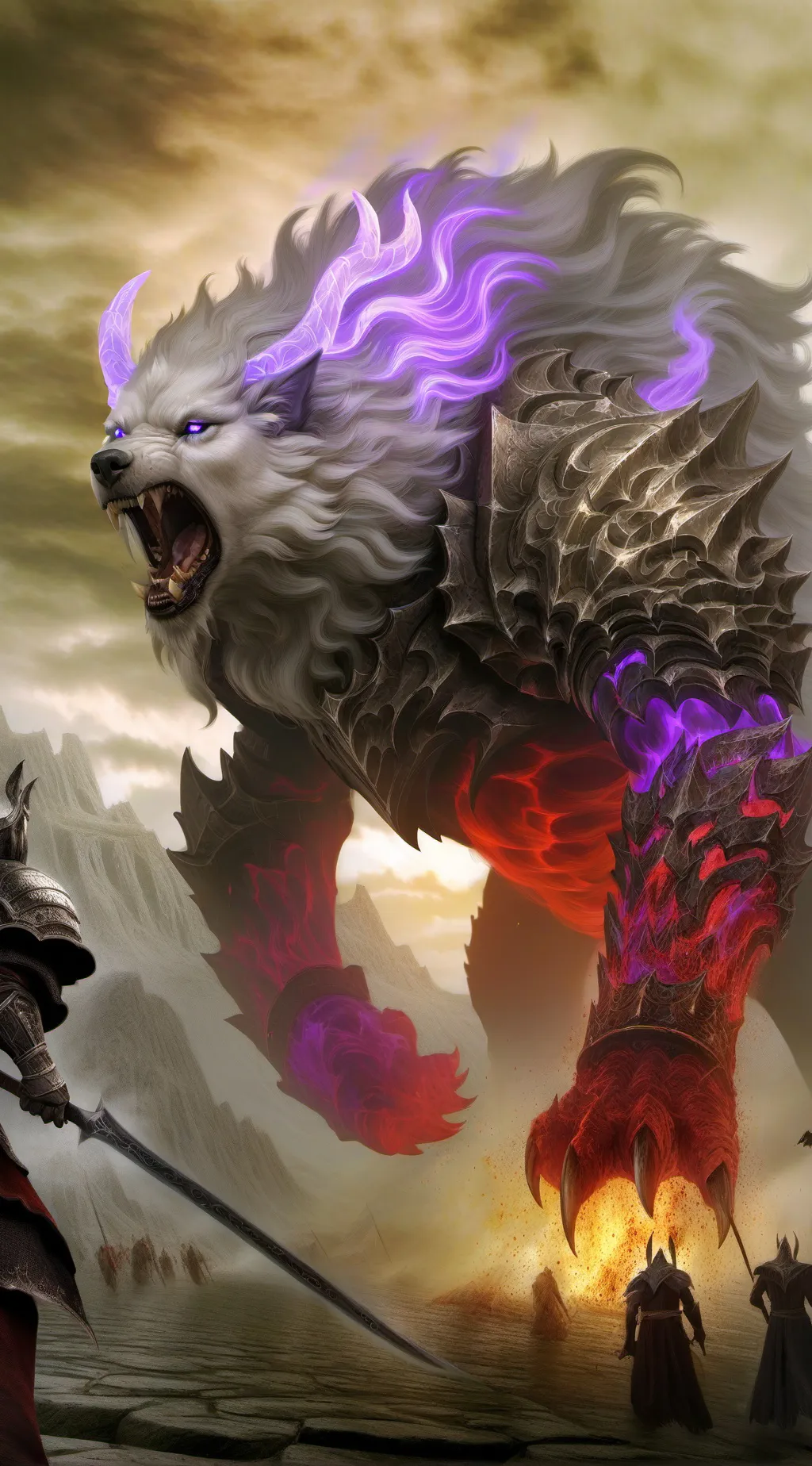 ai character: THE DEMON OF DOGS background