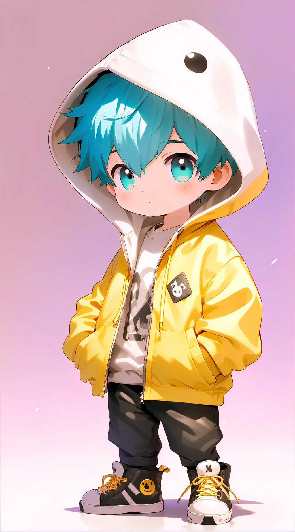 ai character: cute boy  background