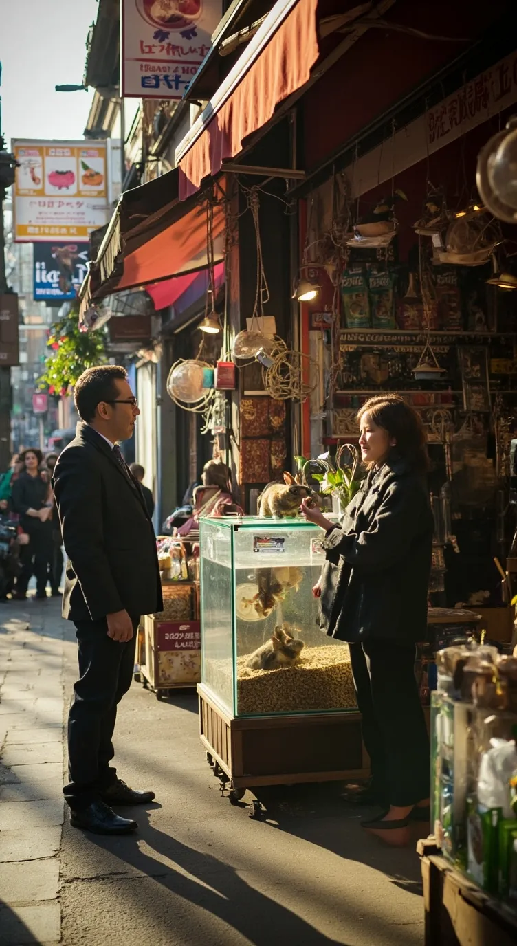 ai character: pet shop background