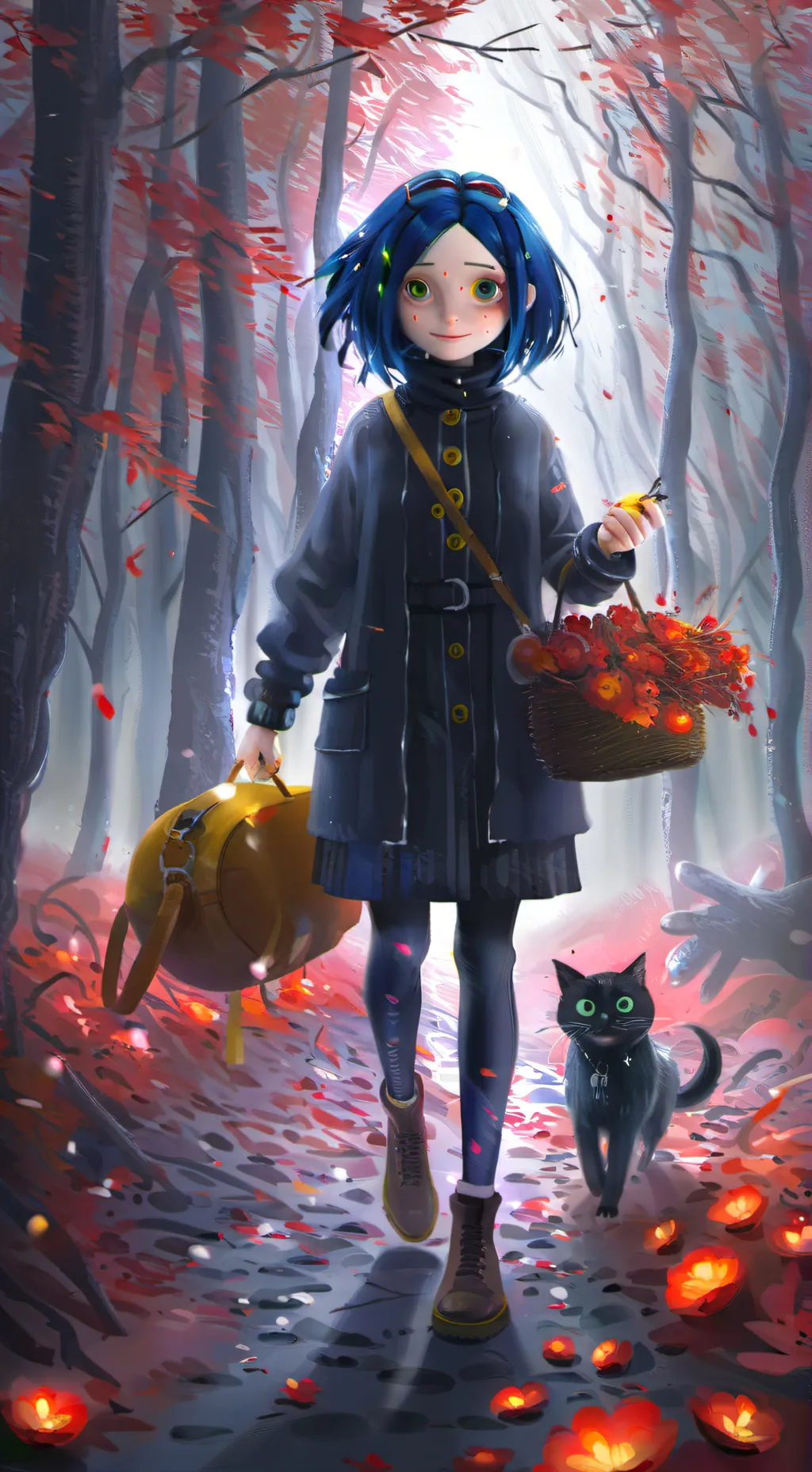 ai character: Coraline background