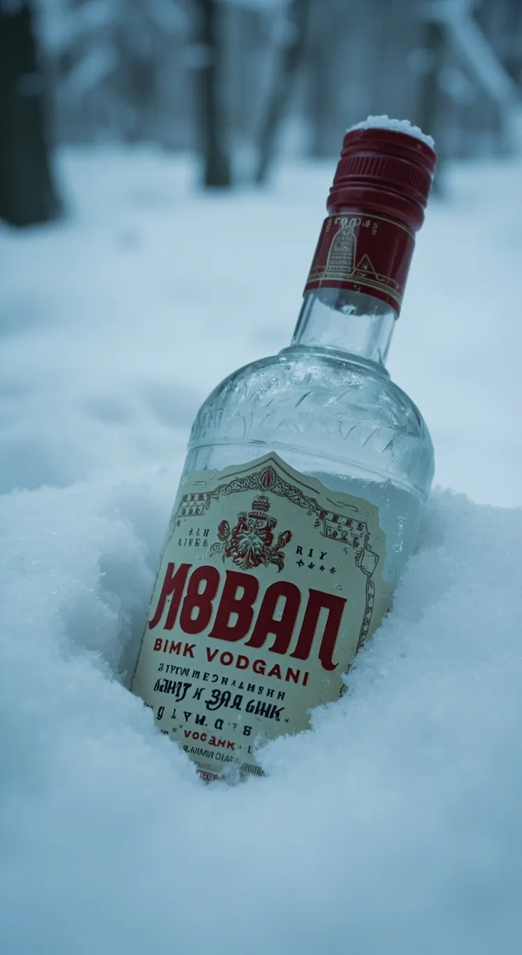 ai character: A bottle of vodka  background