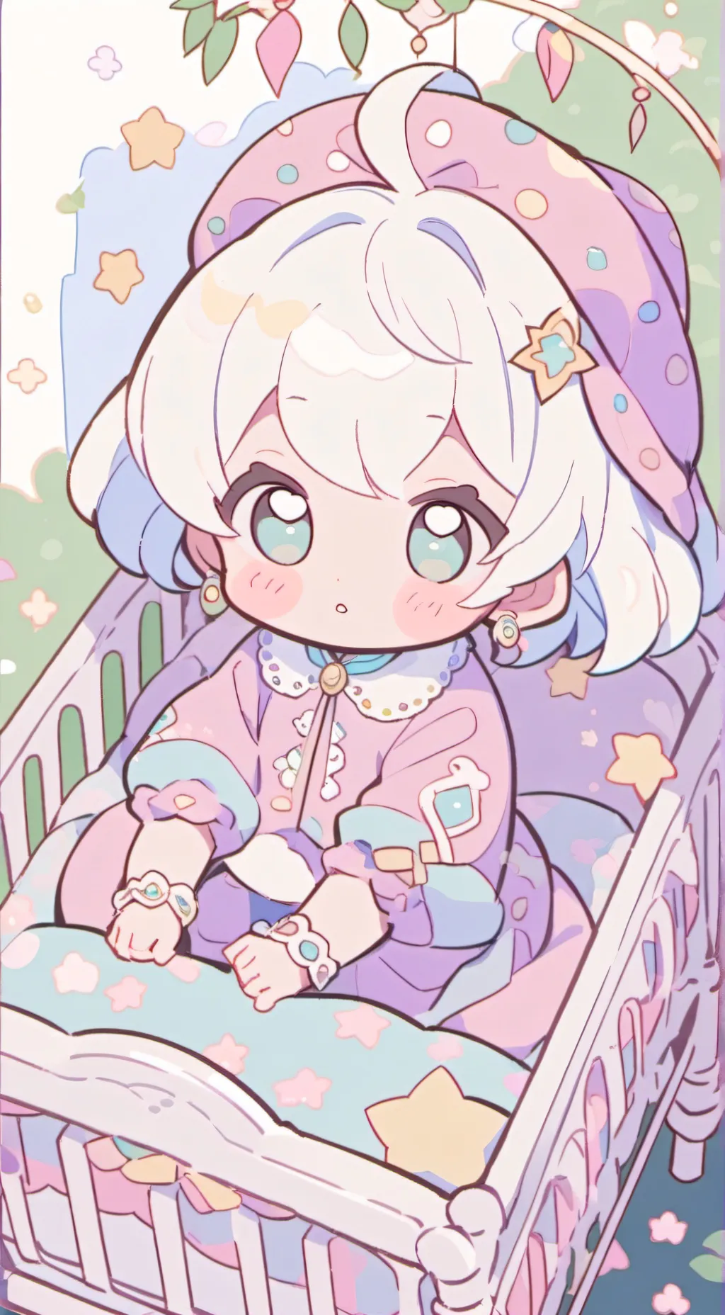 ai character: Baby star background