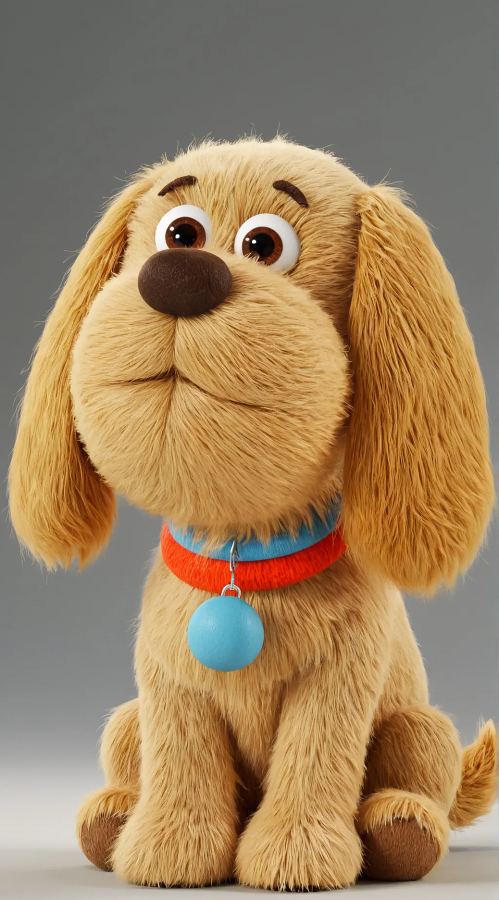 ai character: dog plush village  background