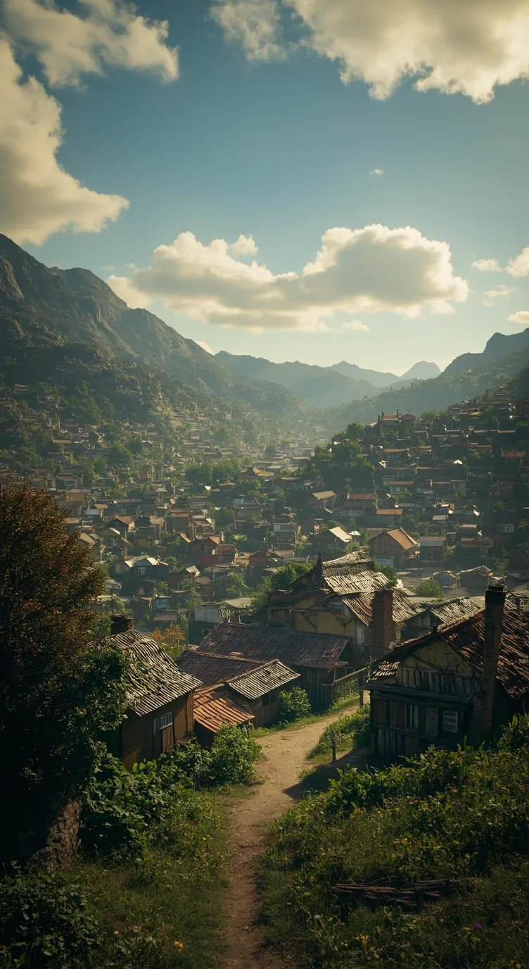 ai character: деревня background