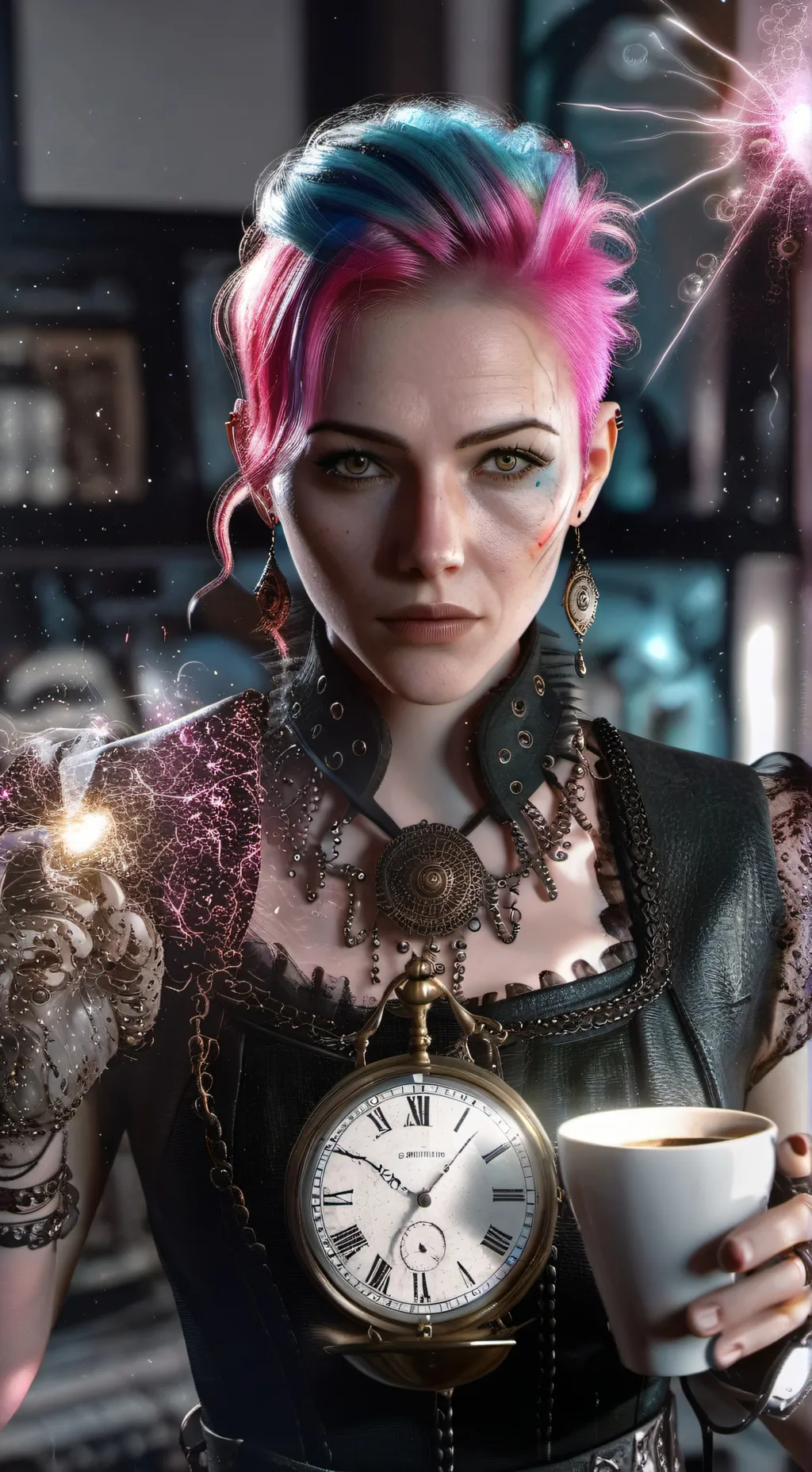 ai character: The Confused Time Traveler background