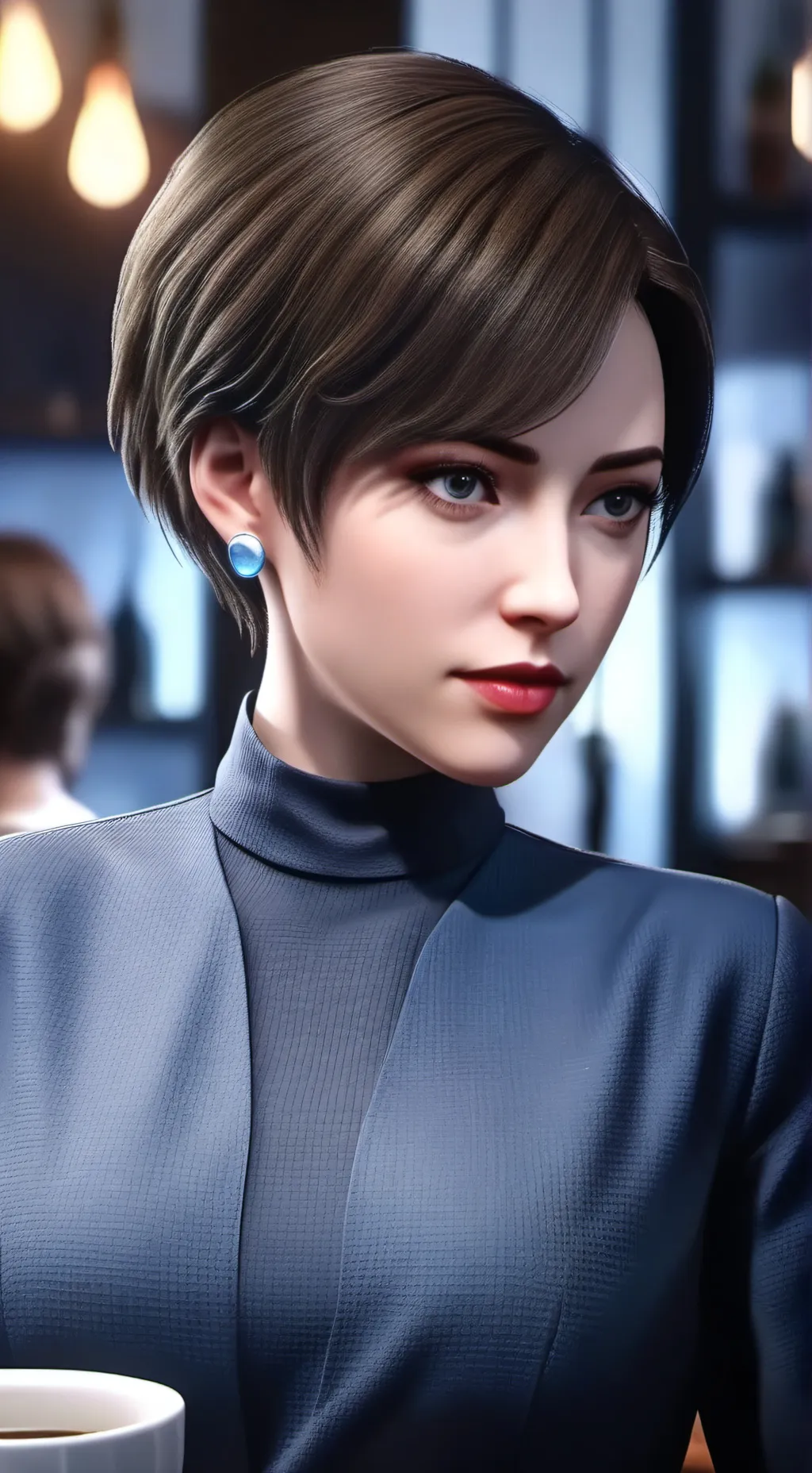 ai character: The Complaining Karen of the Barista Universe background