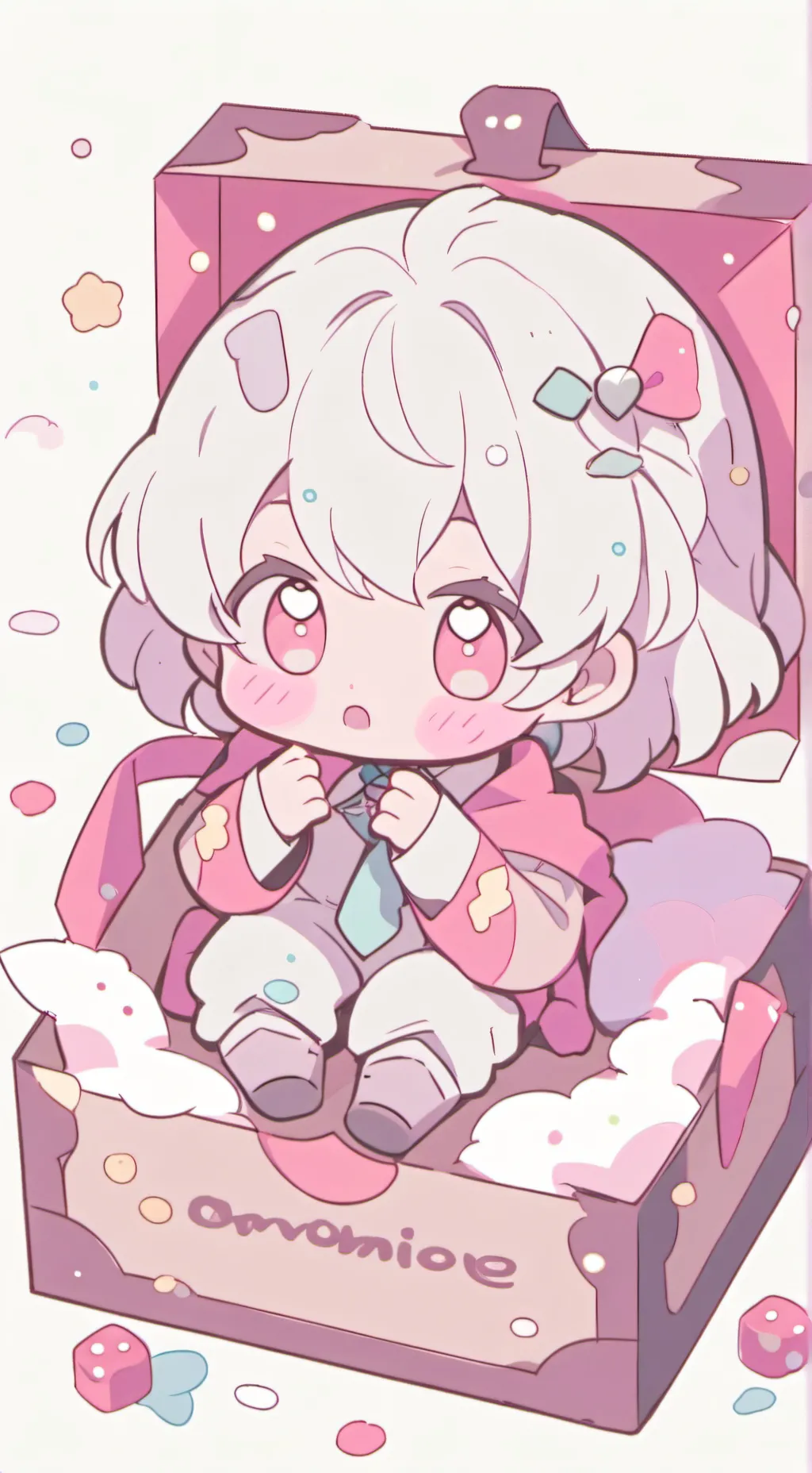 ai character: Baby in a box background