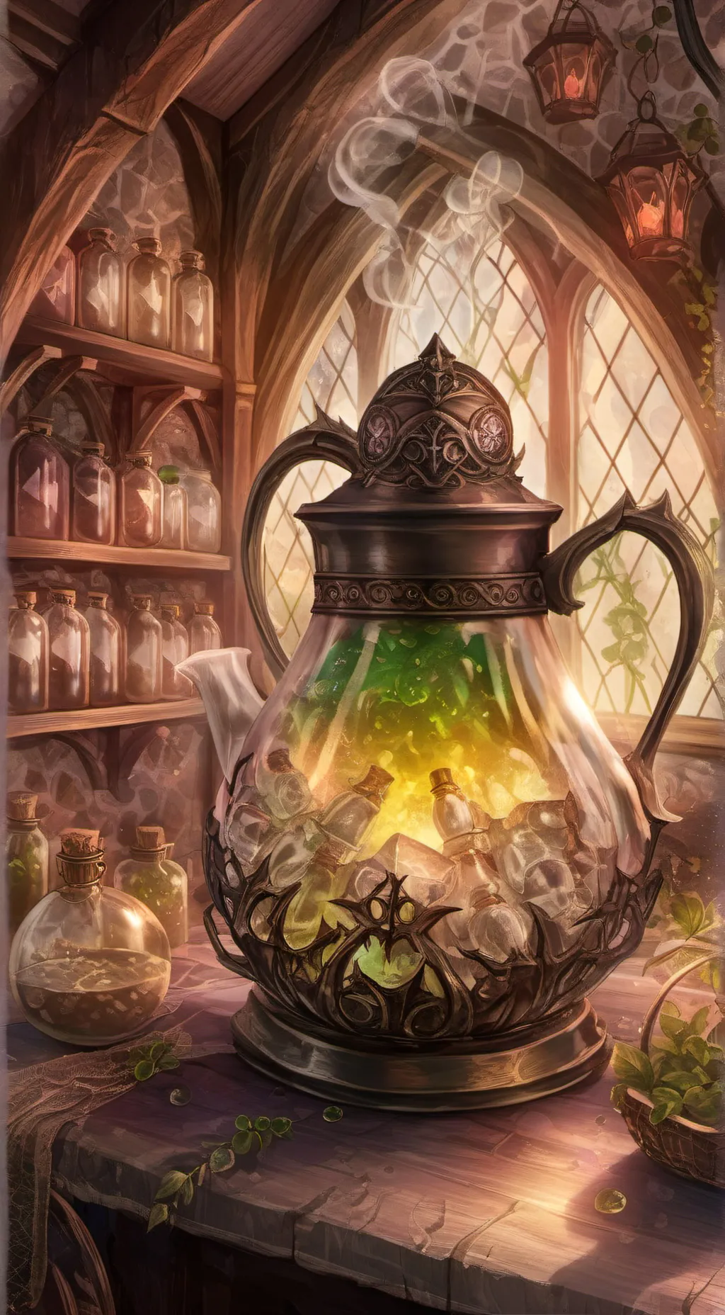 ai character: gassy potion  background