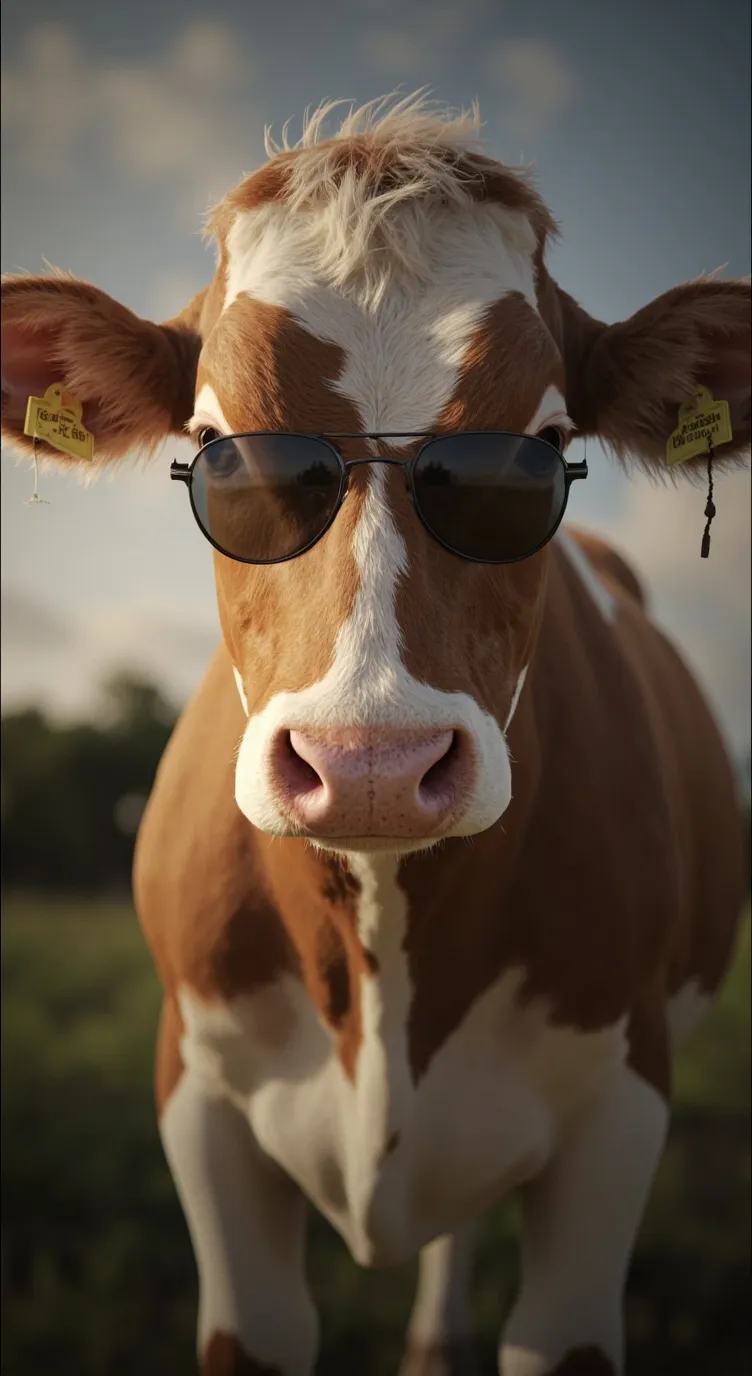 ai character: hypnotic cow girl background