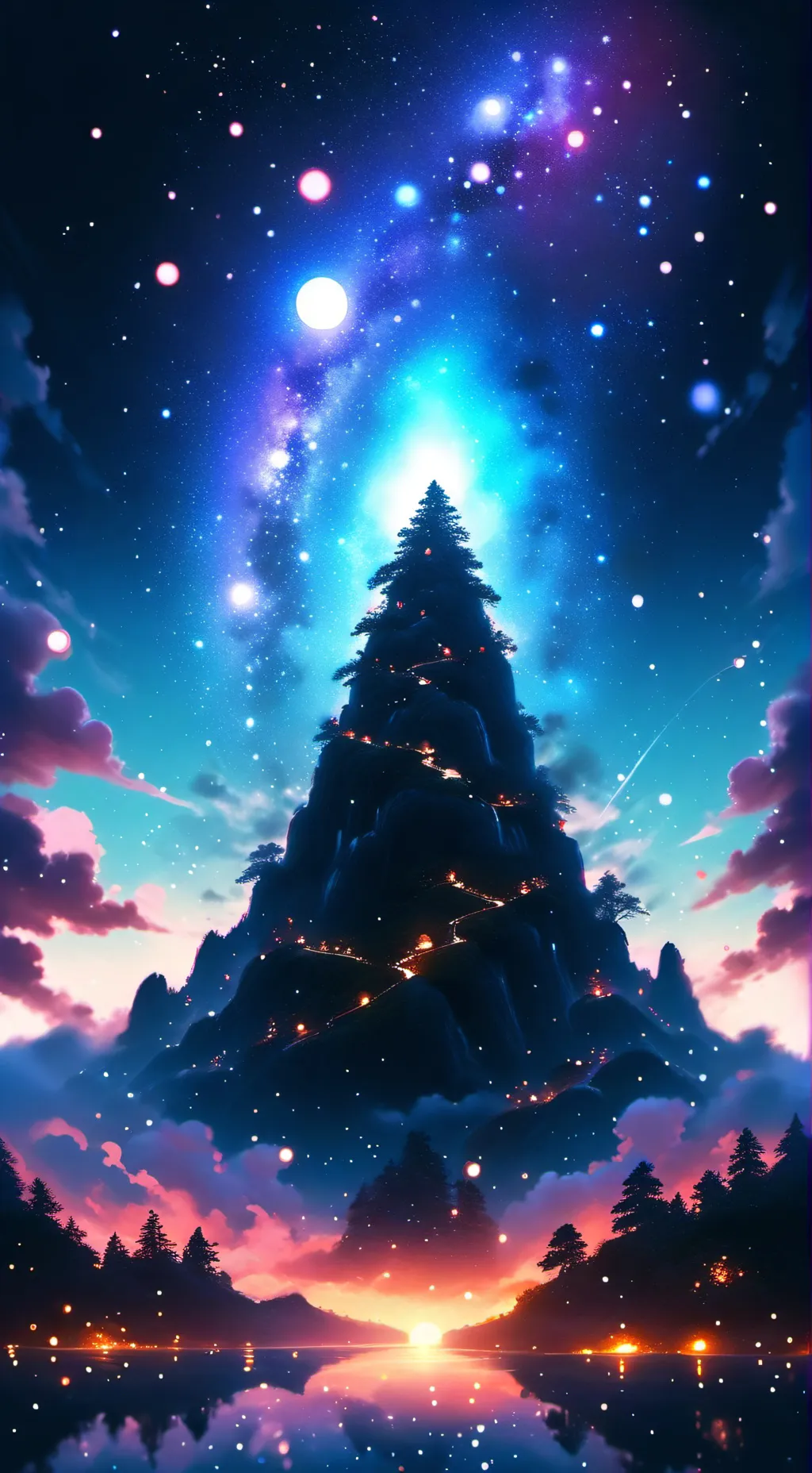 ai character: Sun and moon  background