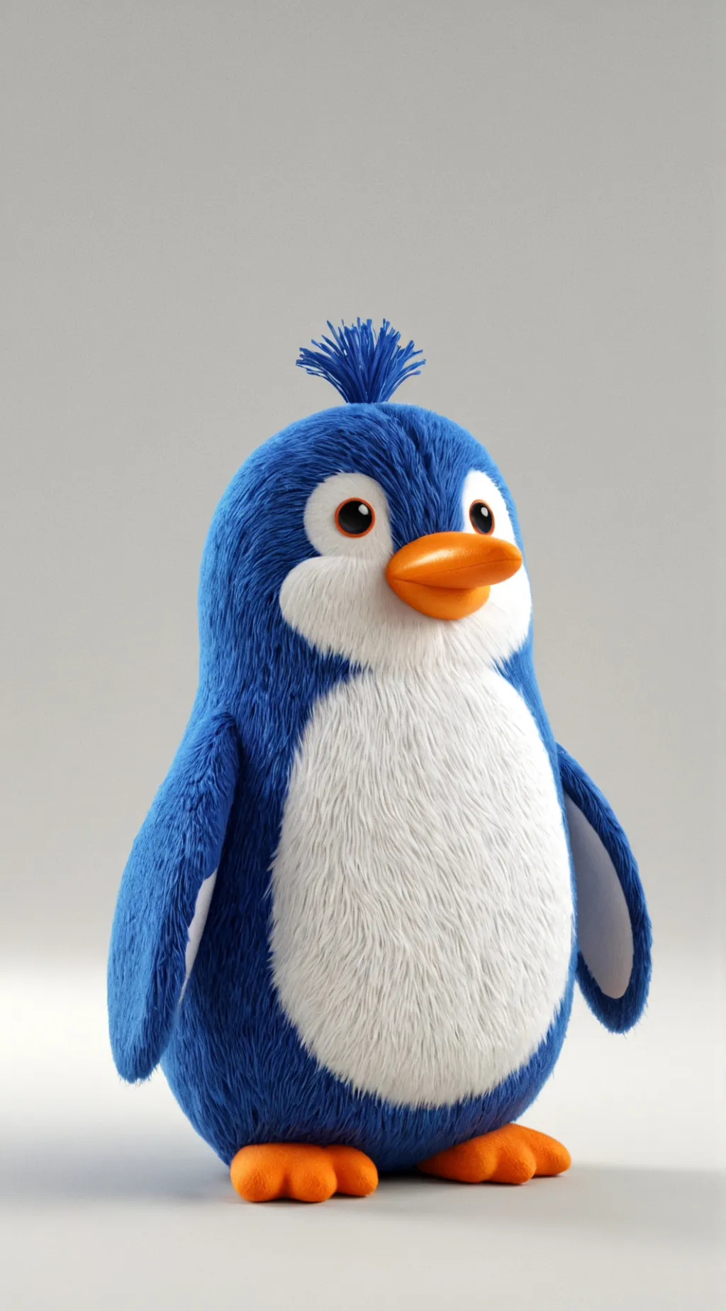ai character: blue soft penguin  background