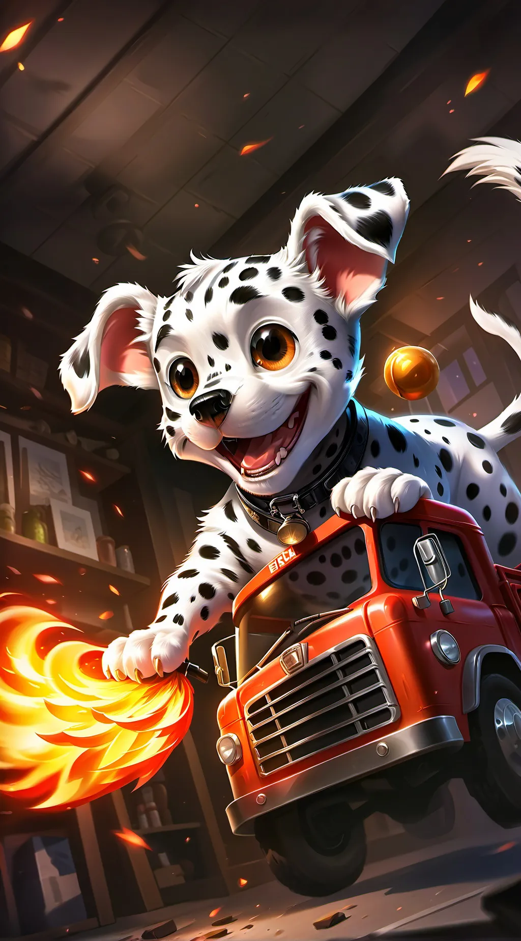 ai character: Dalmatian Furry background