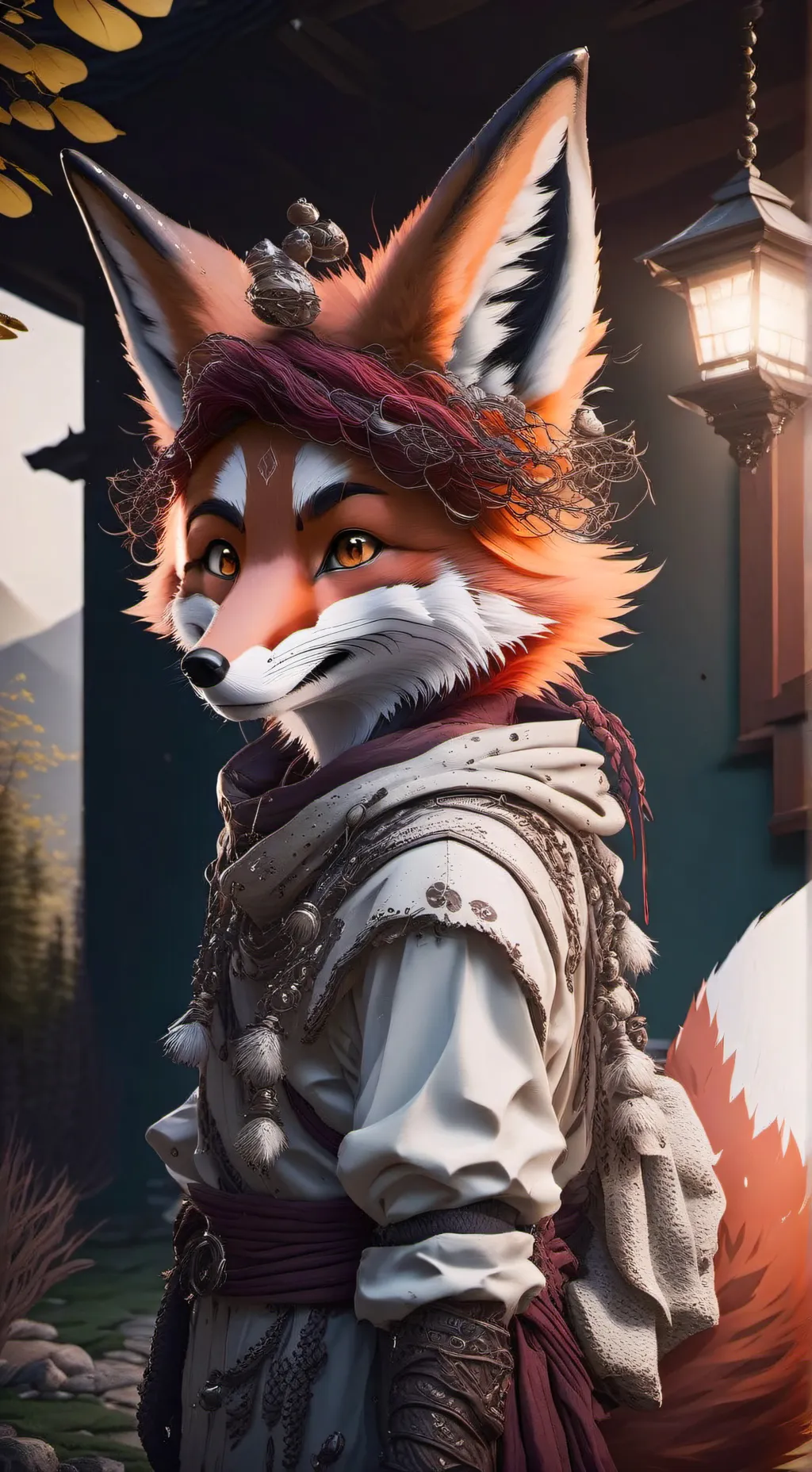 ai character: Digging Red background