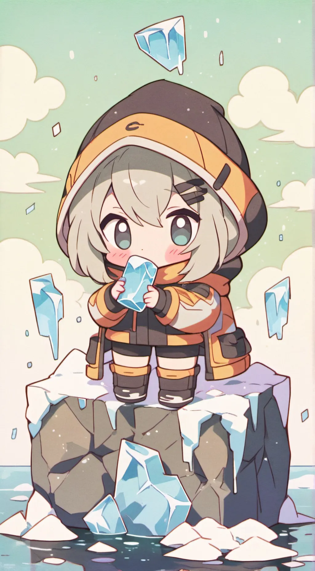 ai character: bebita de hielo 🧊🧊 background