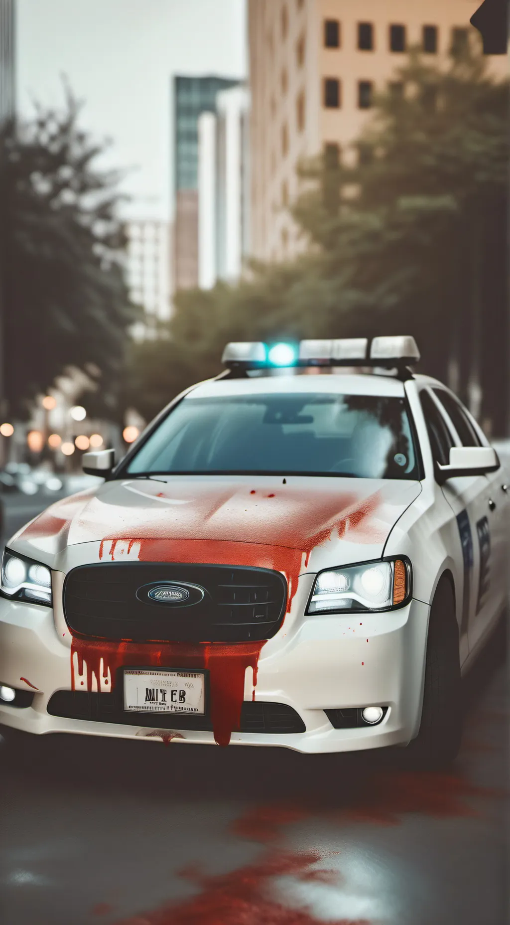 ai character: Cop car hits you￼ background